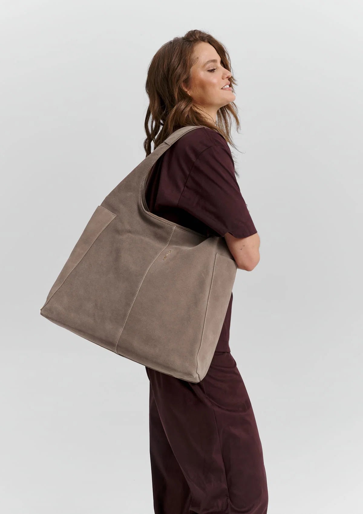 Hey Marky Tasche Alltime Lover Suede M Mocha
