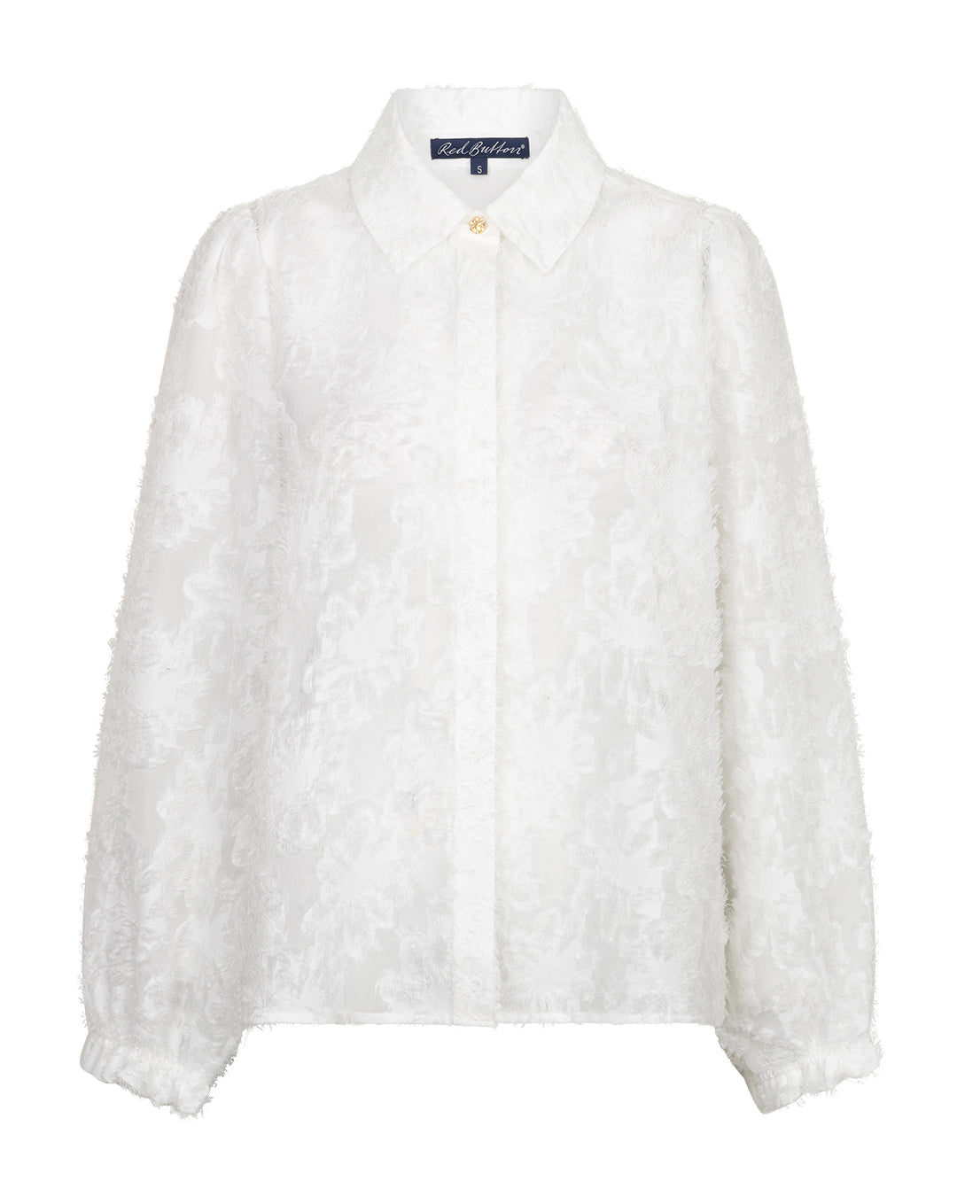 Red Button Bluse Offwhite