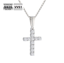 Lade das Bild in den Galerie-Viewer, Kreuz Kette 925 Silber mit Moissanite