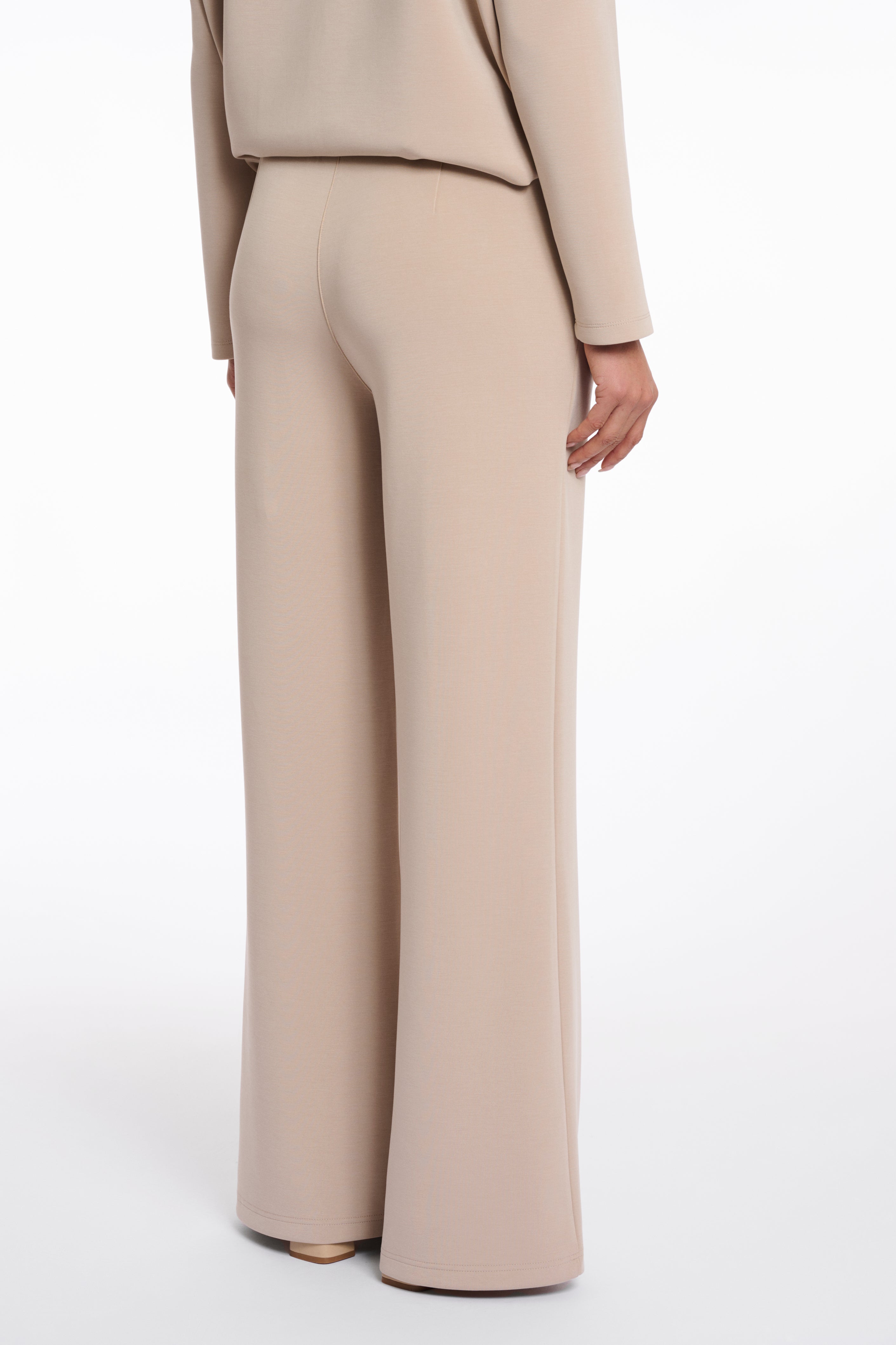 Rino & Pelle Wide Straight Leg Trousers Hose in Desert Beige