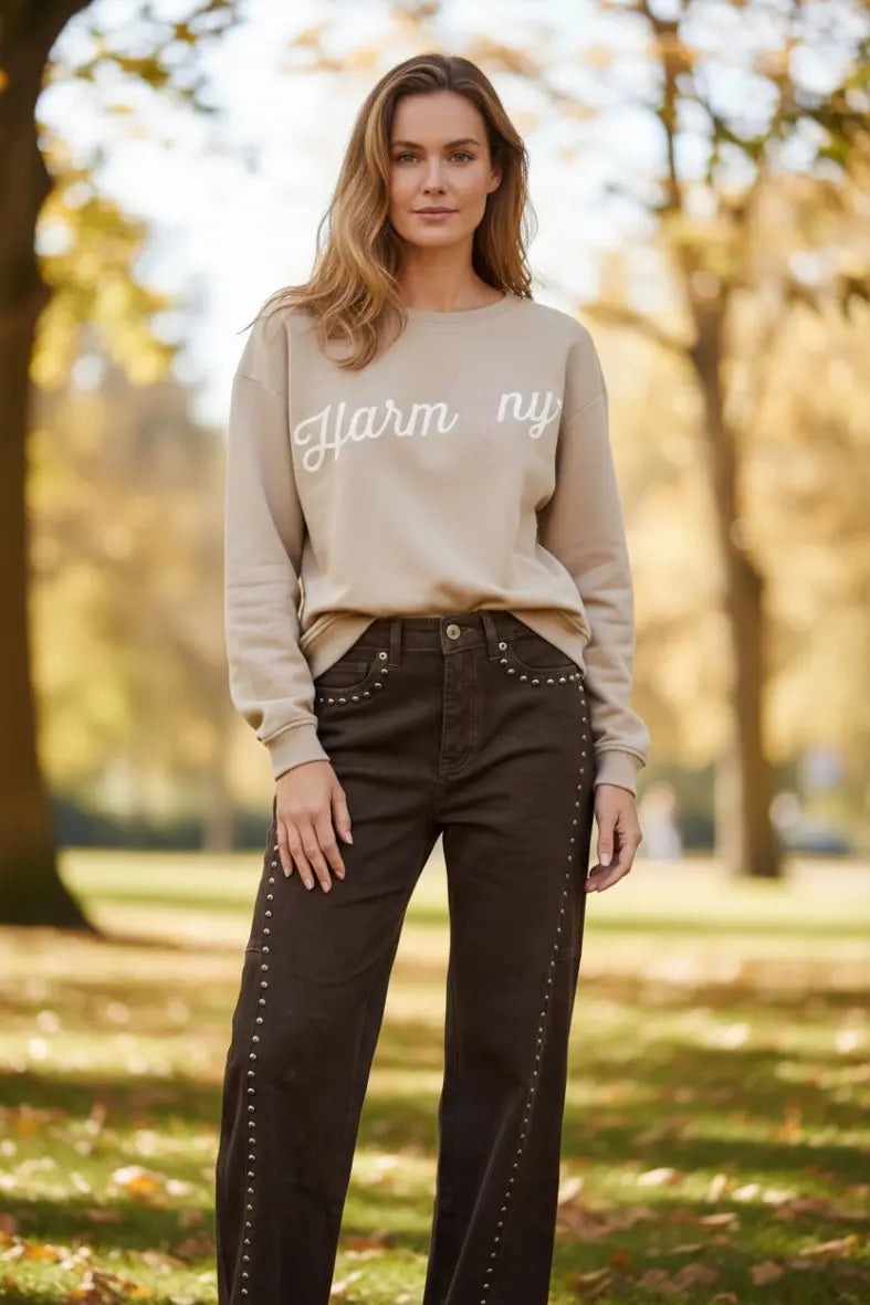 Miss Goodlife Ballon Jeans Studs – chocolate