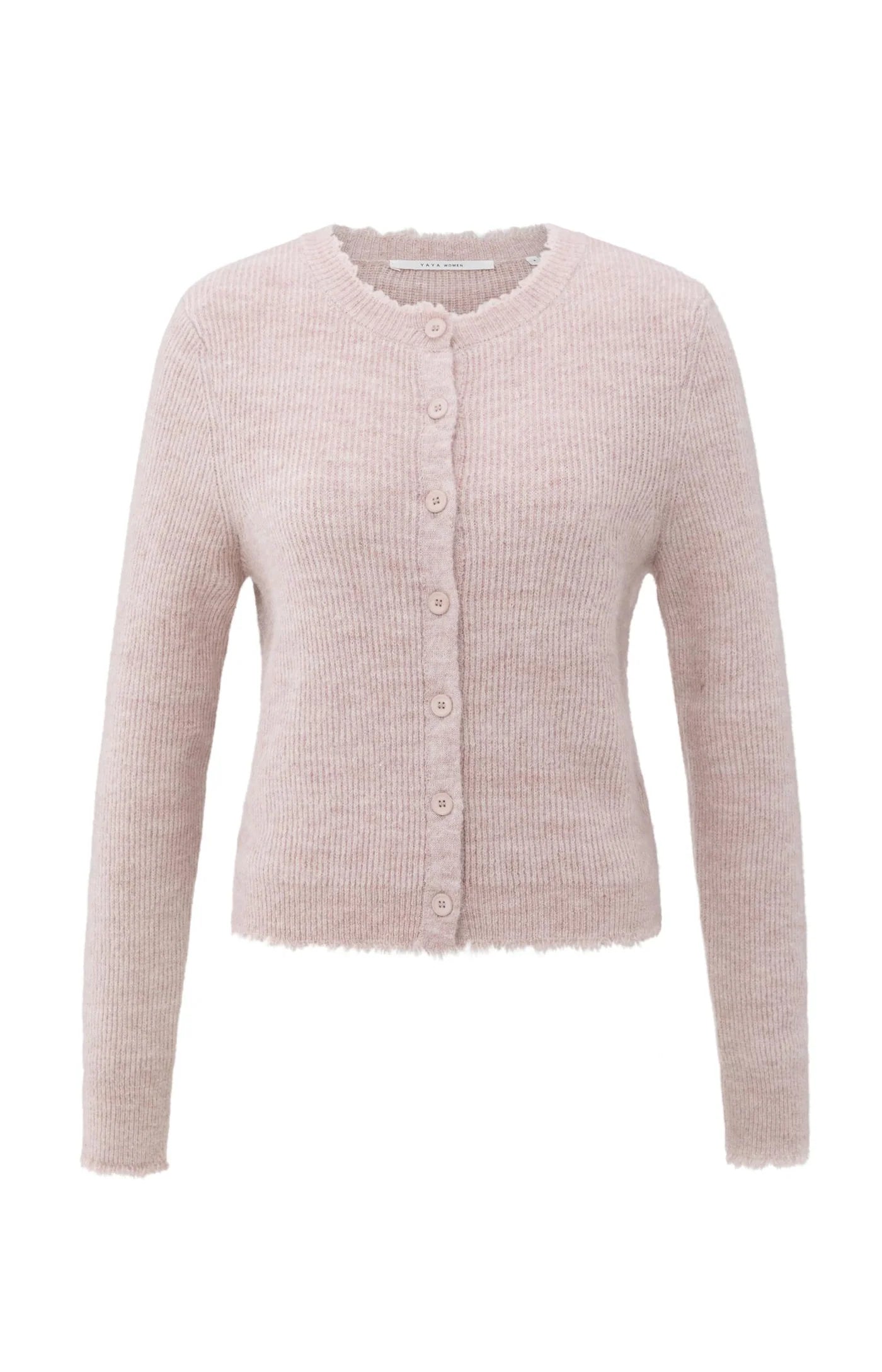 YAYA Kurzer Melange Cardigan mit edlen Details