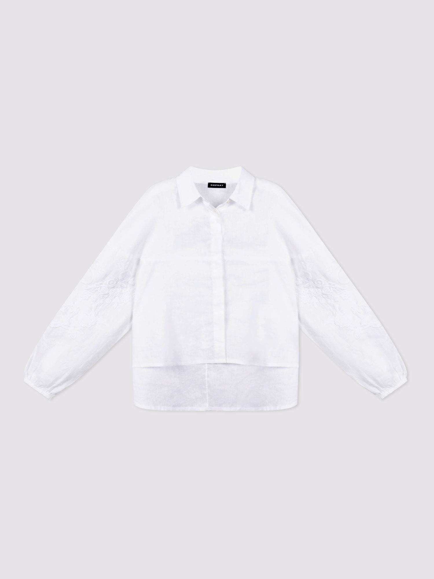 Repeat Handbestickte Leinen Bluse