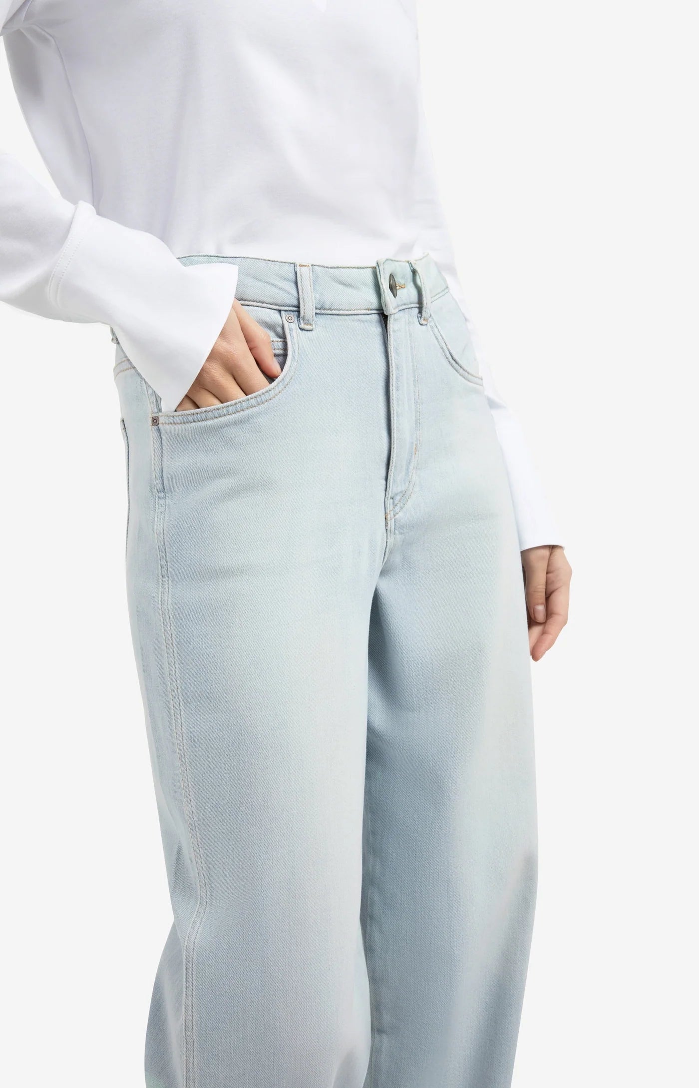 YAYA Barrel Jeans aus gewaschenen hellen denim