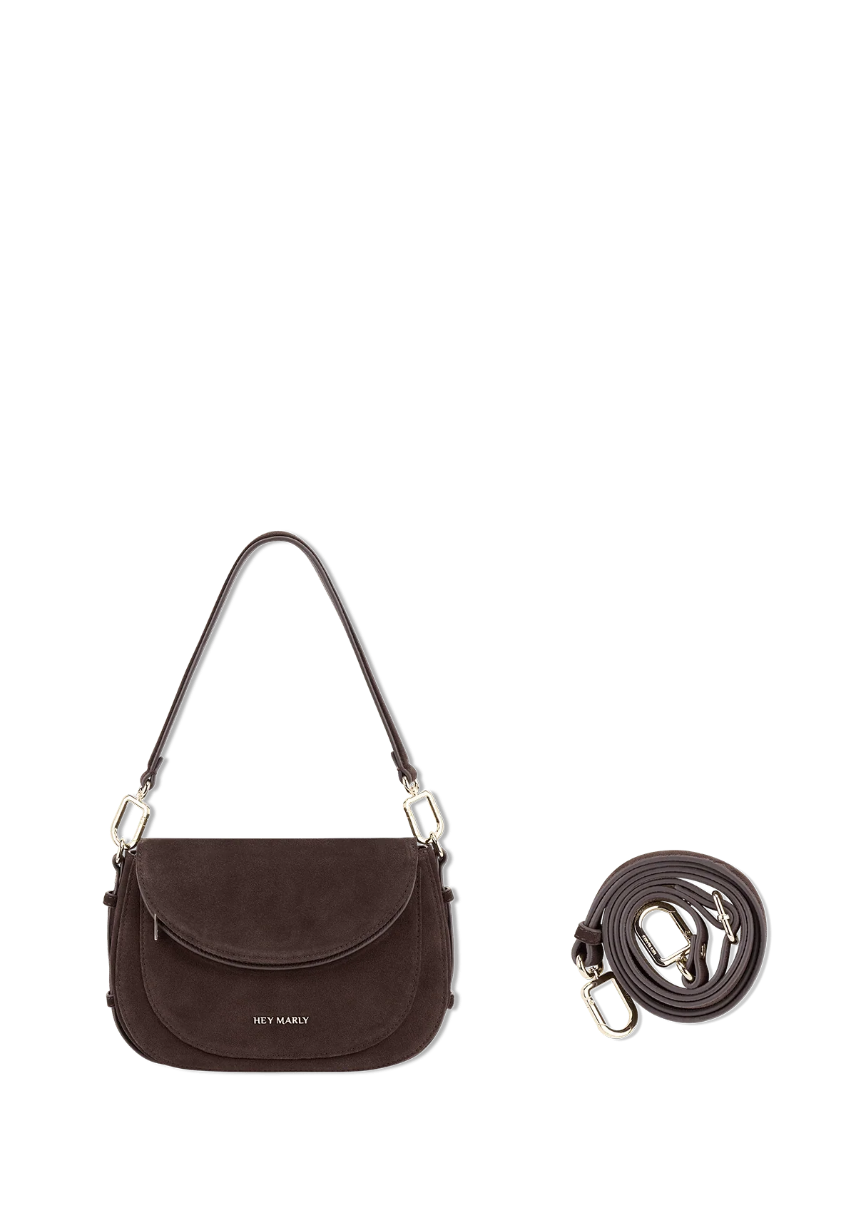 Hey Marly Tasche BIG SISTER SUEDE - COFFEE