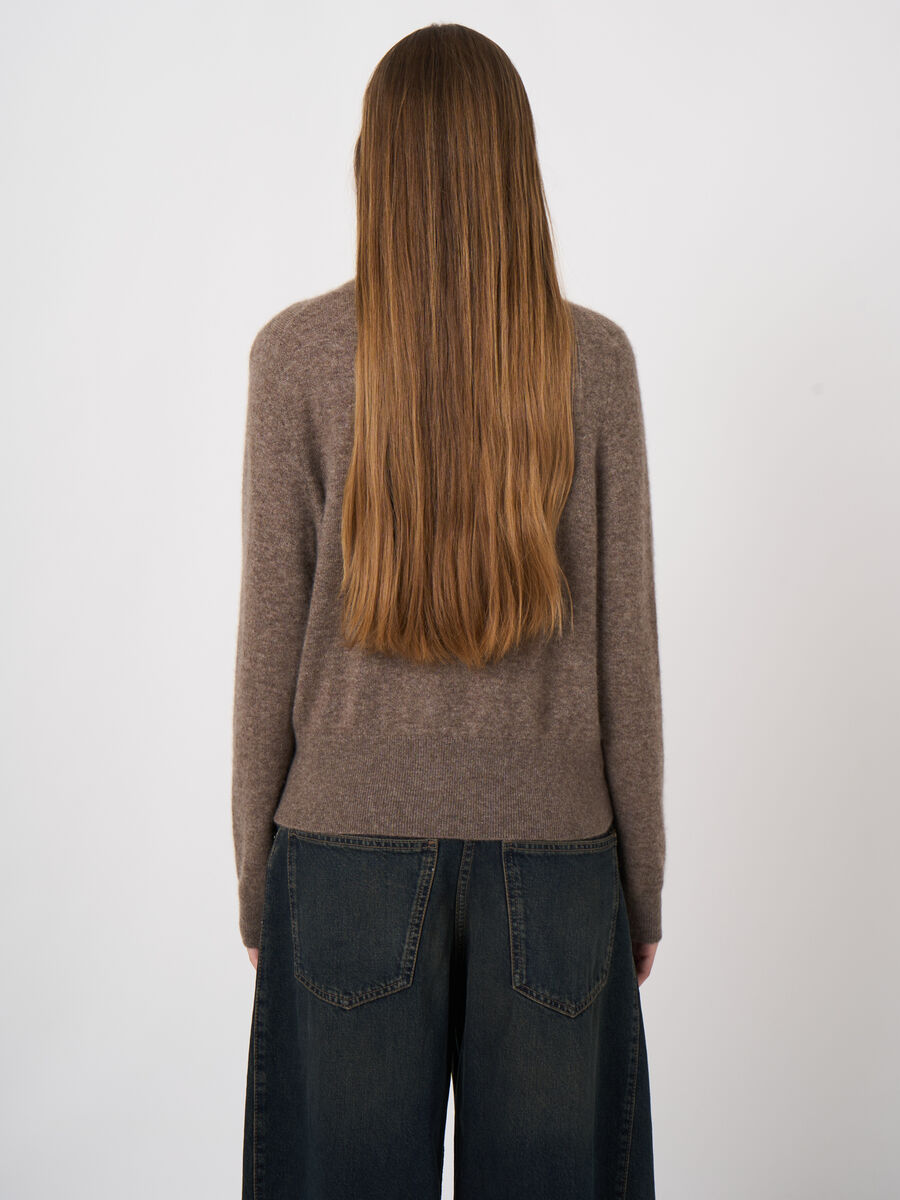 Repeat Cashmere Kaschmir-Seiden-Strickjacke Mit Stehkragen