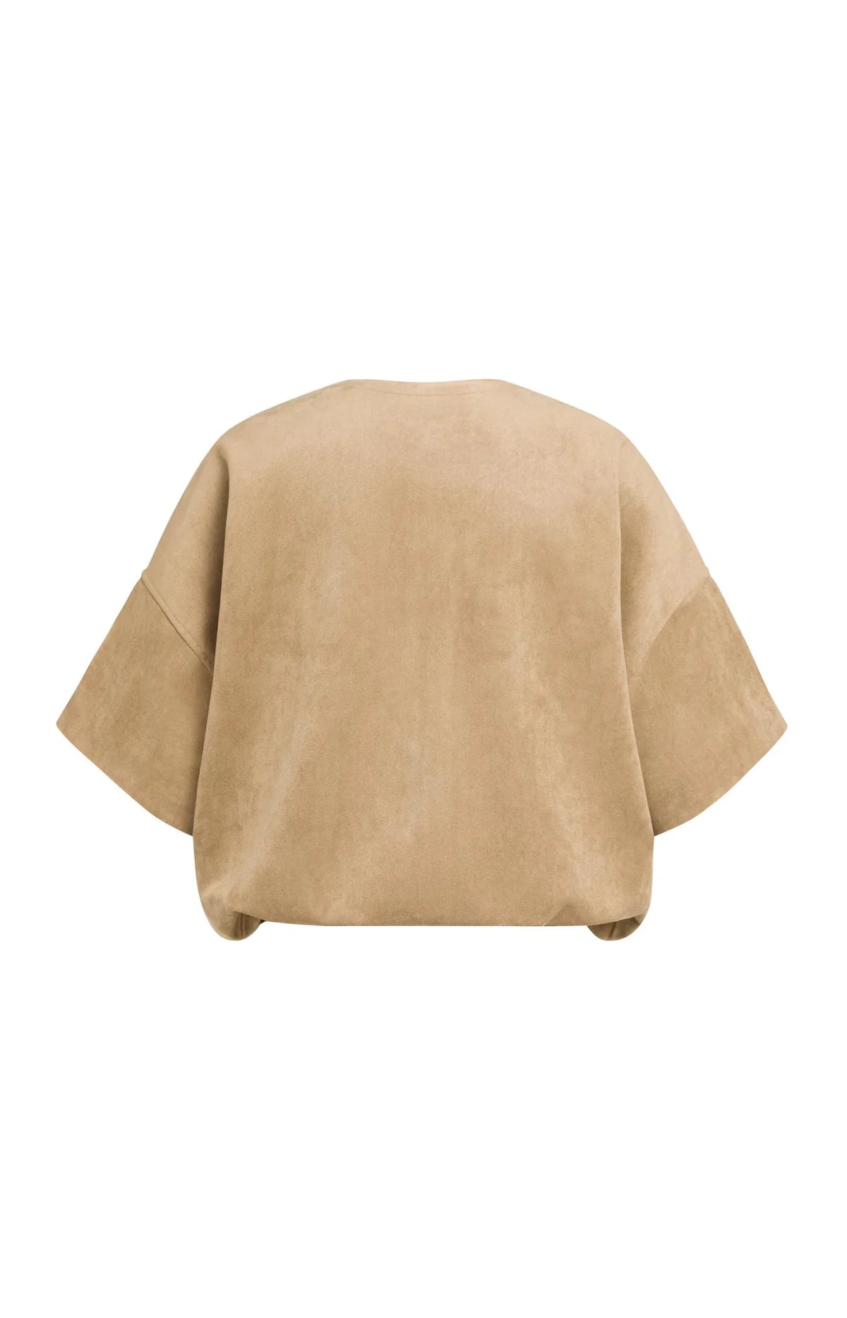 YAYA Kurzärmelige Oversize-Jacke aus Velourslederimitat