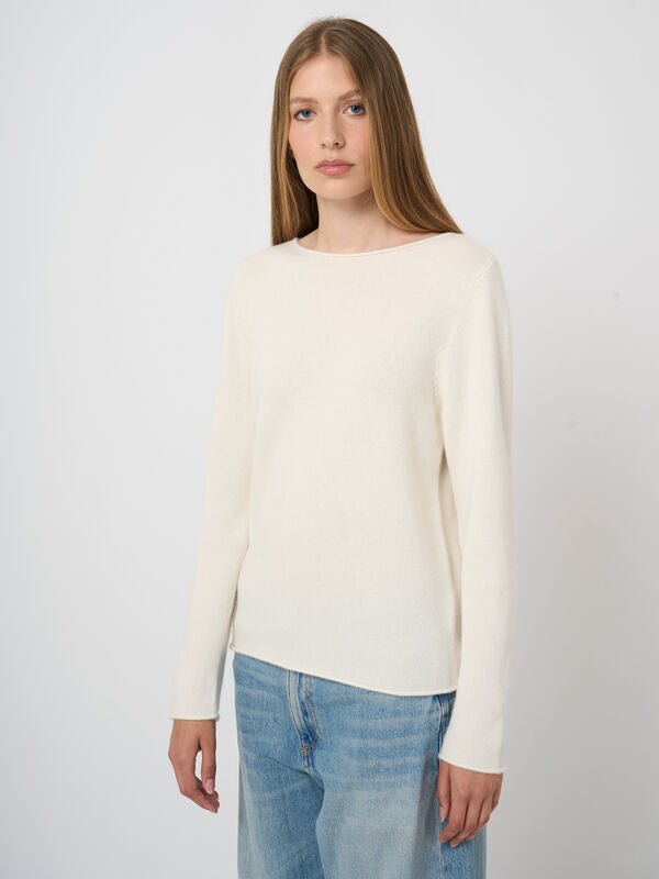 Repeat Cashmere Mittelschwerer Kaschmirpullover Mit U-Boot-Ausschnitt