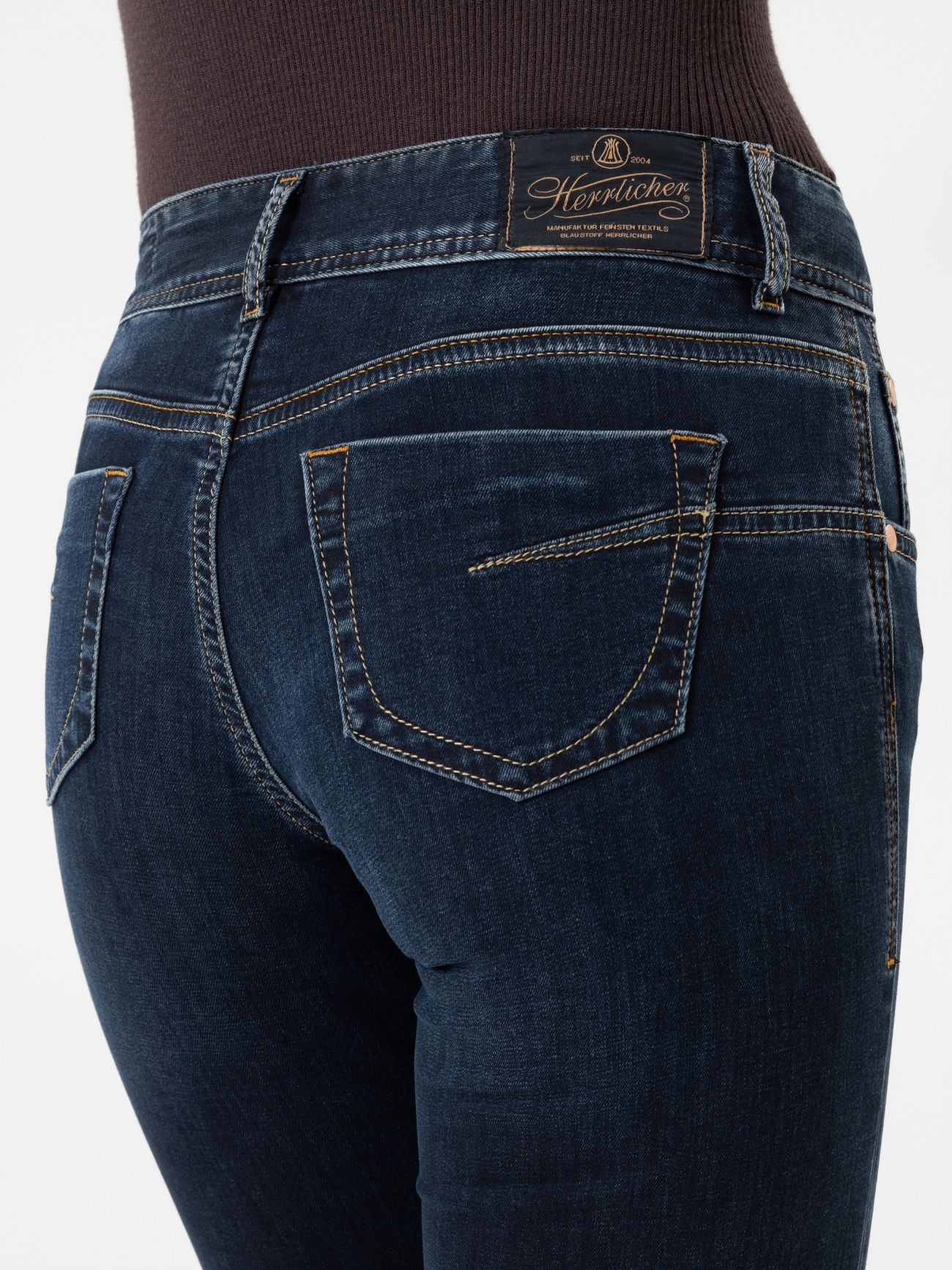 Herrlicher Edna Flared Jeans mit Recycelter Baumwolle Dark Sea