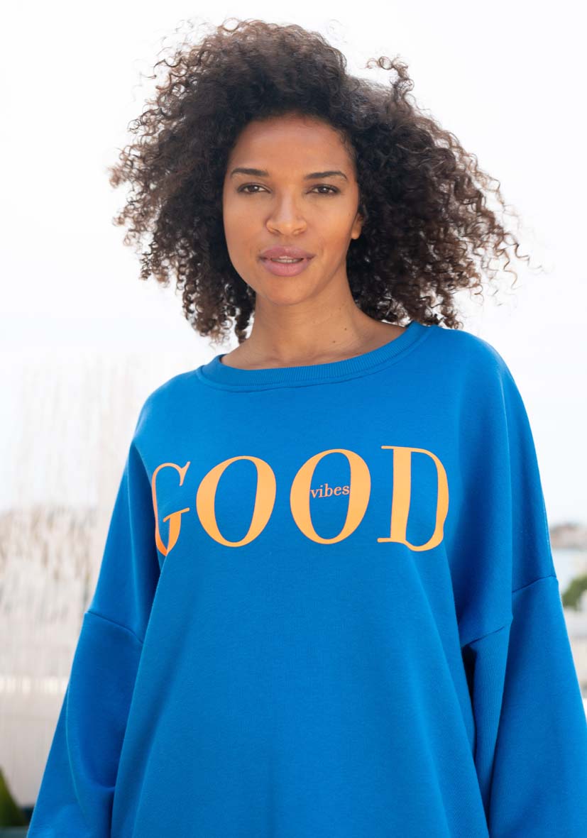 Miss Goodlife Sweater good Vibes Blau