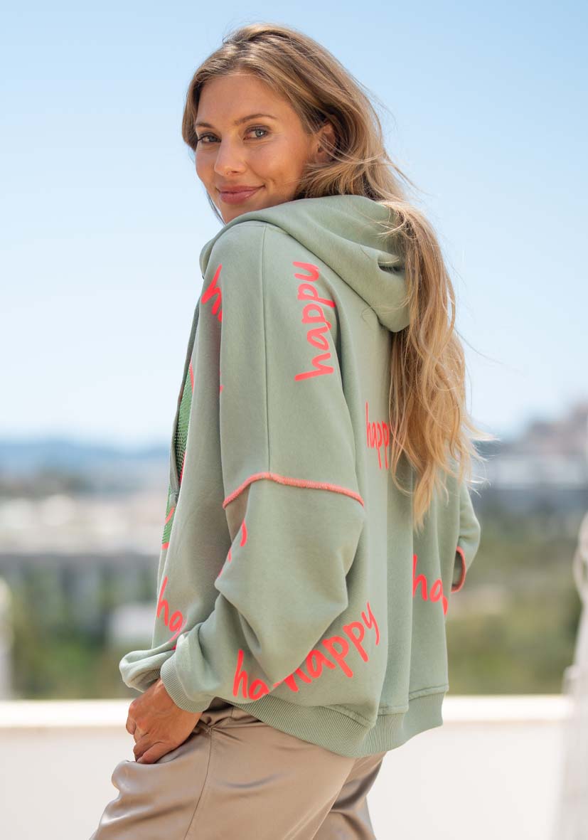 Miss Goodlife Hoodie Happy Heartface Strass