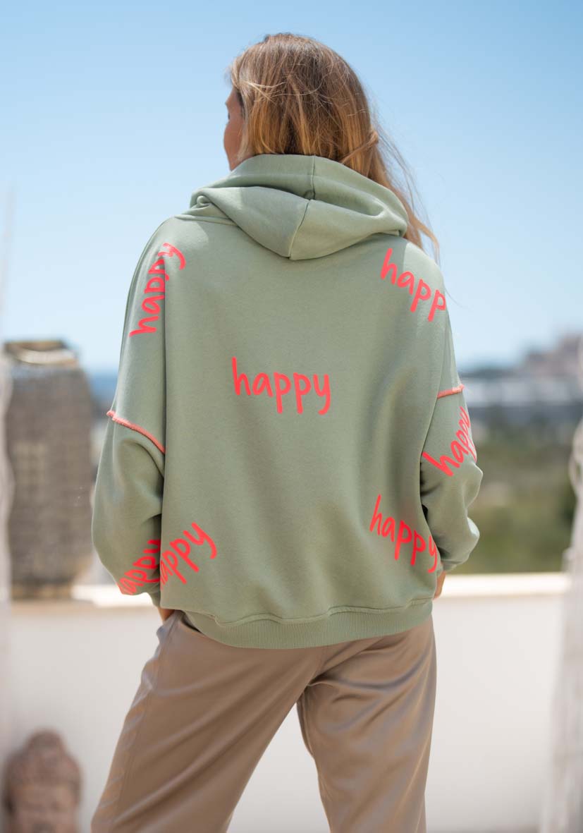 Miss Goodlife Hoodie Happy Heartface Strass