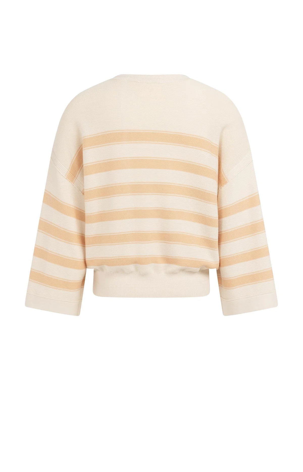 YAYA Sommerstrick Pullover mit weiten Ärmel in Beige Orange