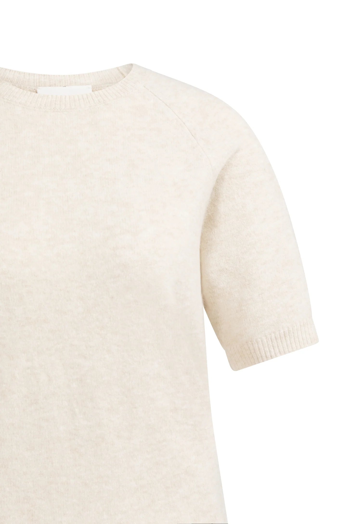 YAYA weicher Frühjahrs Pullover mit kurzen Armen und Rundhals Beige