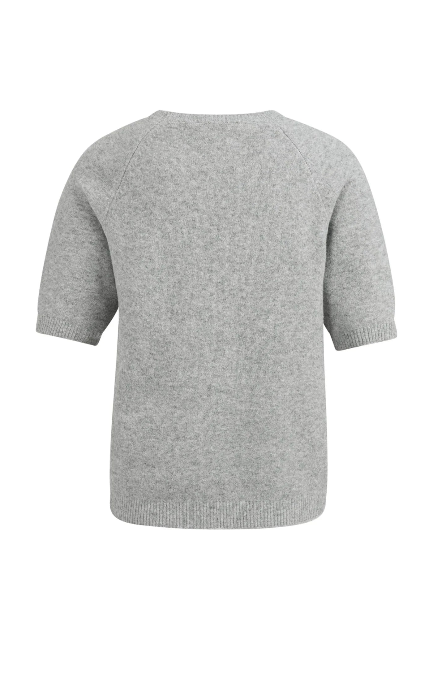 YAYA weicher Frühjahrs Pullover mit kurzen Armen und Rundhals Grau