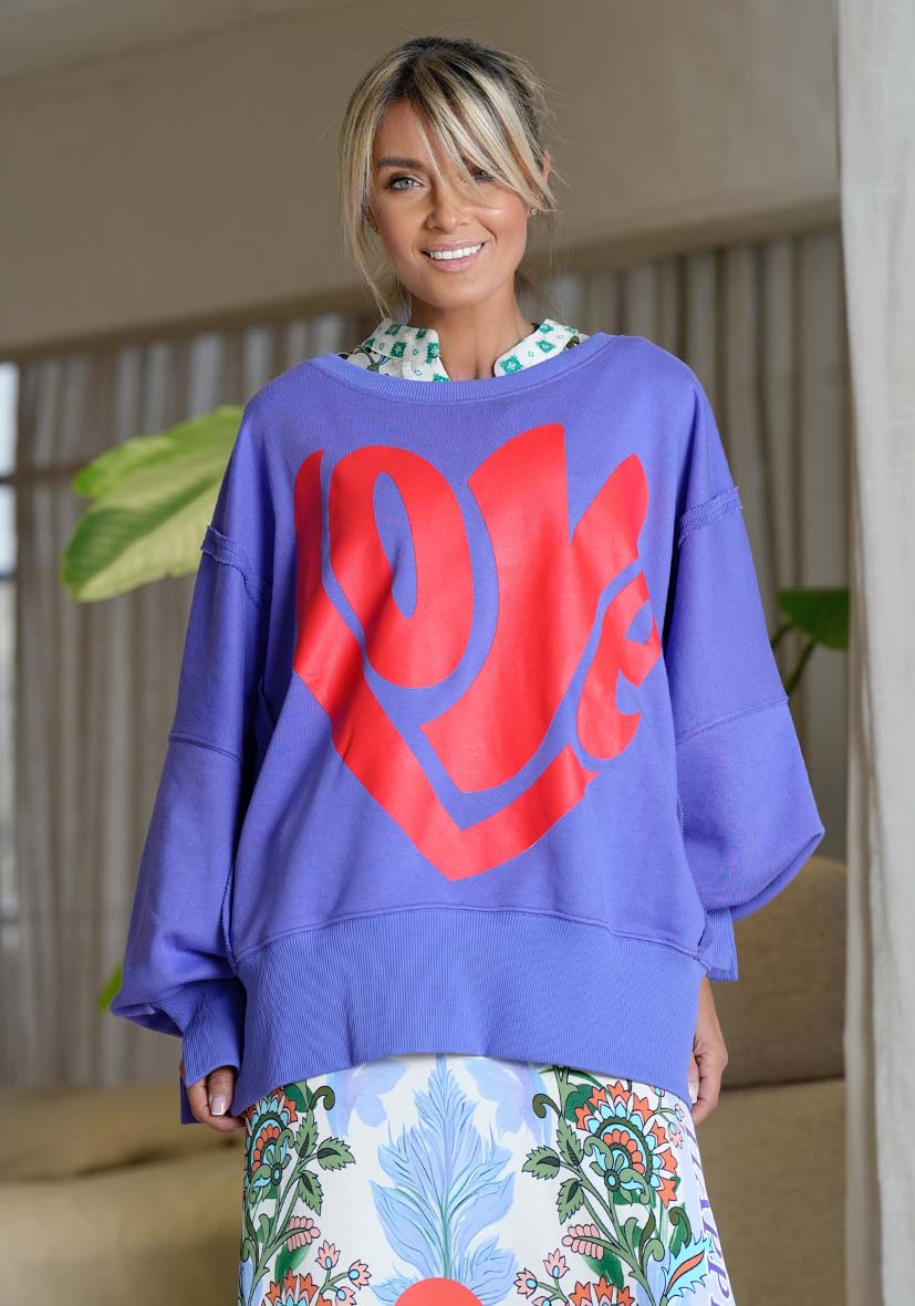 Miss Goodlife Roundneck Love Wide Lila Love