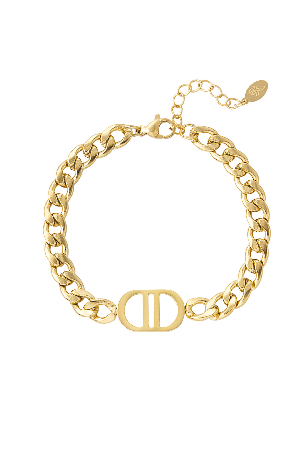 Luxuriöses Gliederarmband mit Logo Gold