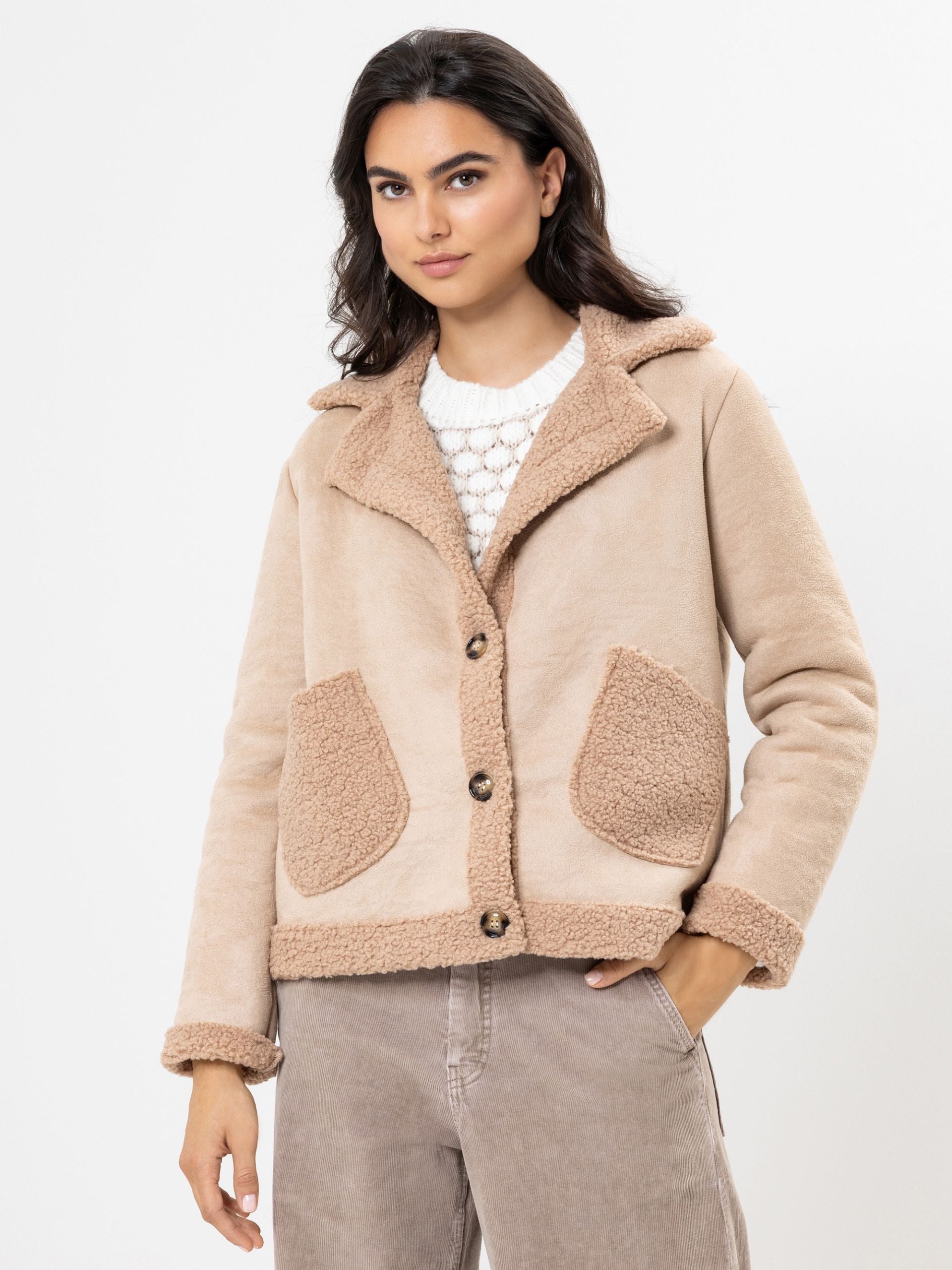 Herrlicher Jacke Veganes Leder Lamfell Optik Tamina