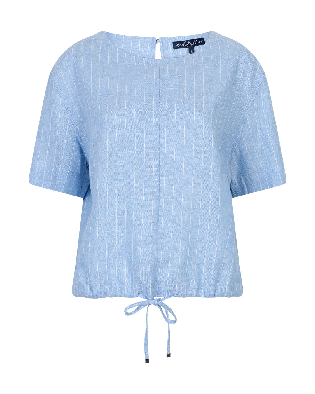 Red Button Skyler Leinen/Viskose Pinstripe Oberteil Blau