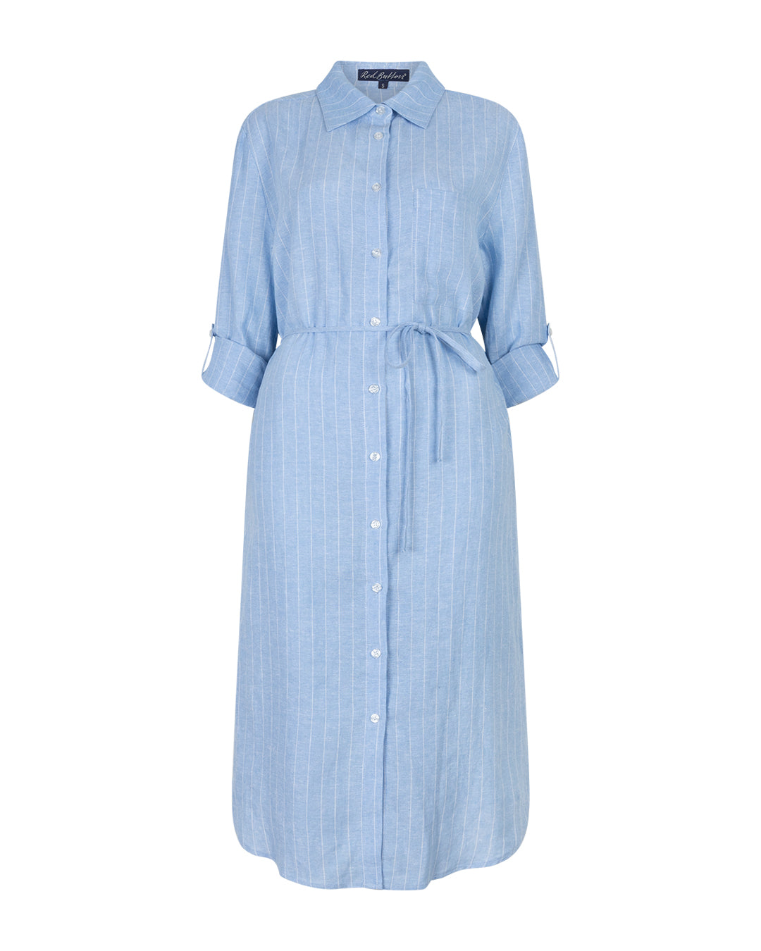 Red Bitton Leinen Kleid Shirtdress Linen/Viscose Pinstripe