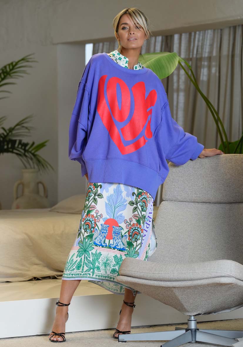 Miss Goodlife Roundneck Love Wide Lila Love