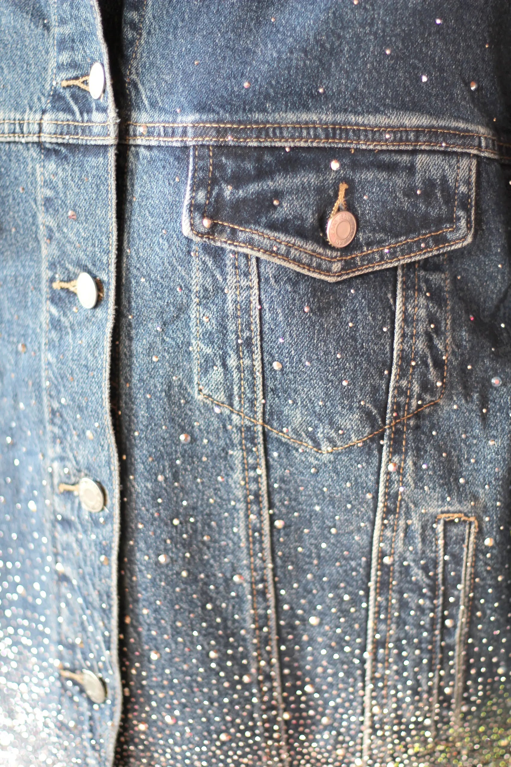 Miss Goodlife Jeans Jacket Glitter – blue