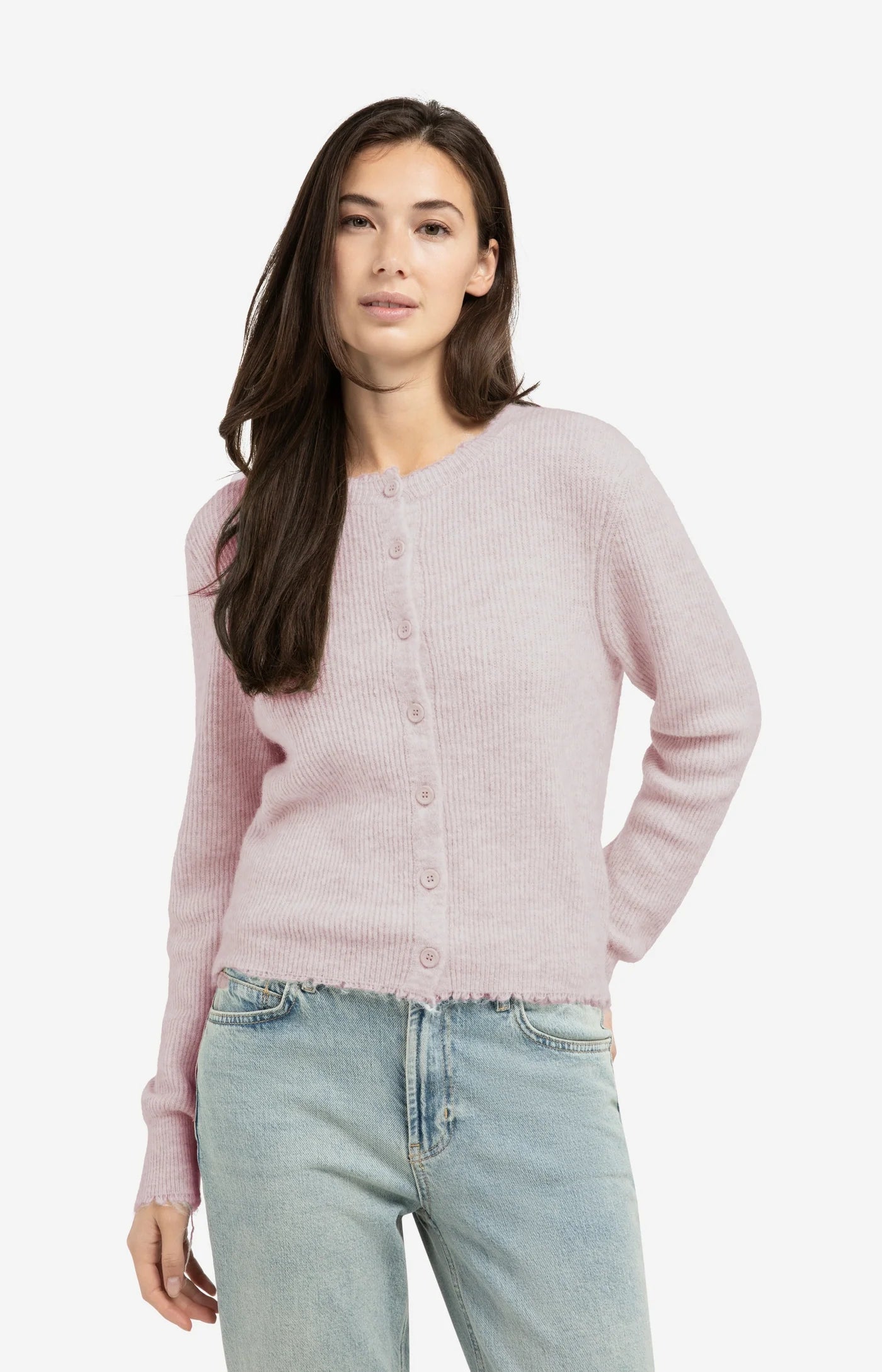 YAYA Kurzer Melange Cardigan mit edlen Details