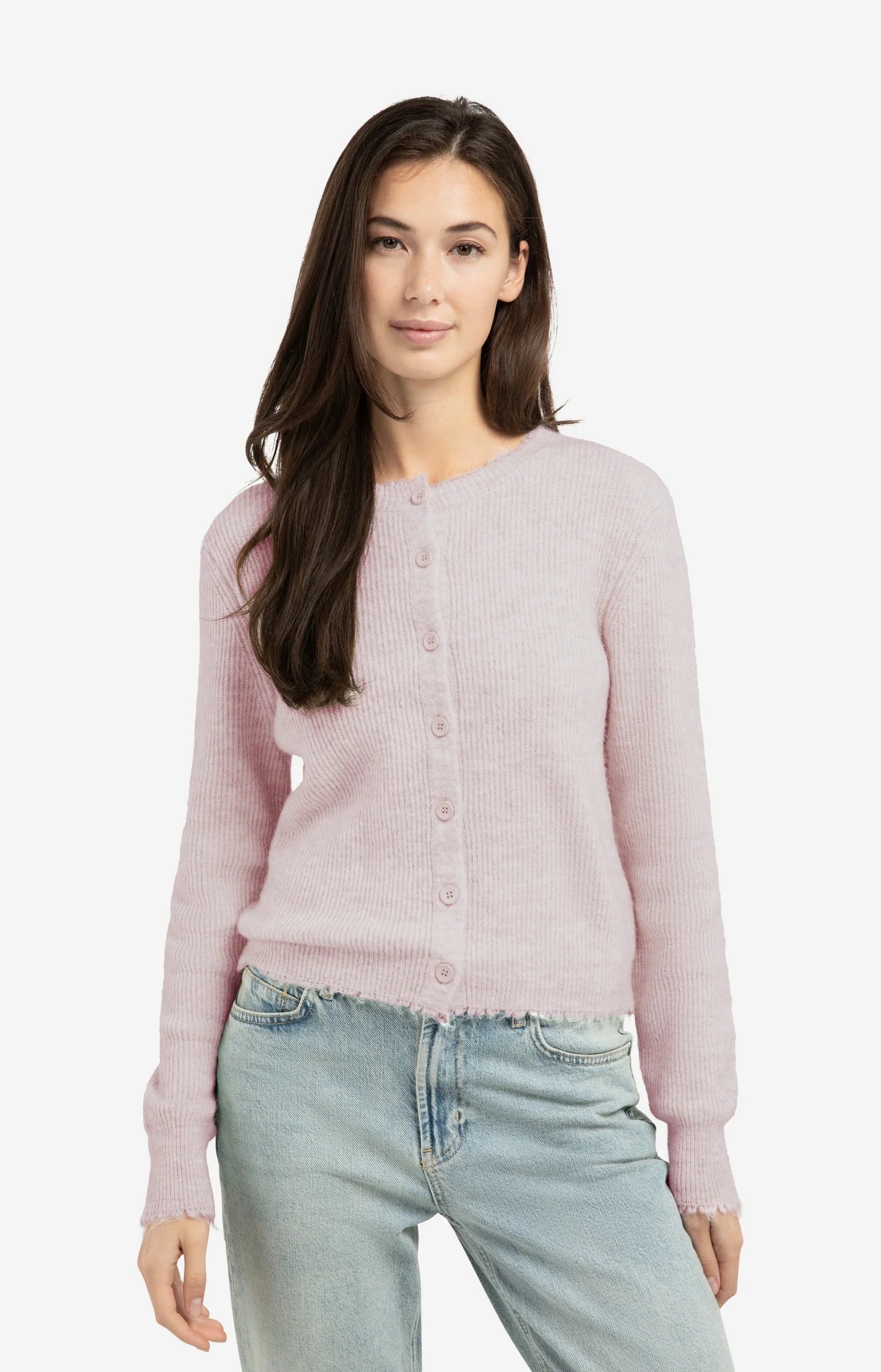 YAYA Kurzer Melange Cardigan mit edlen Details