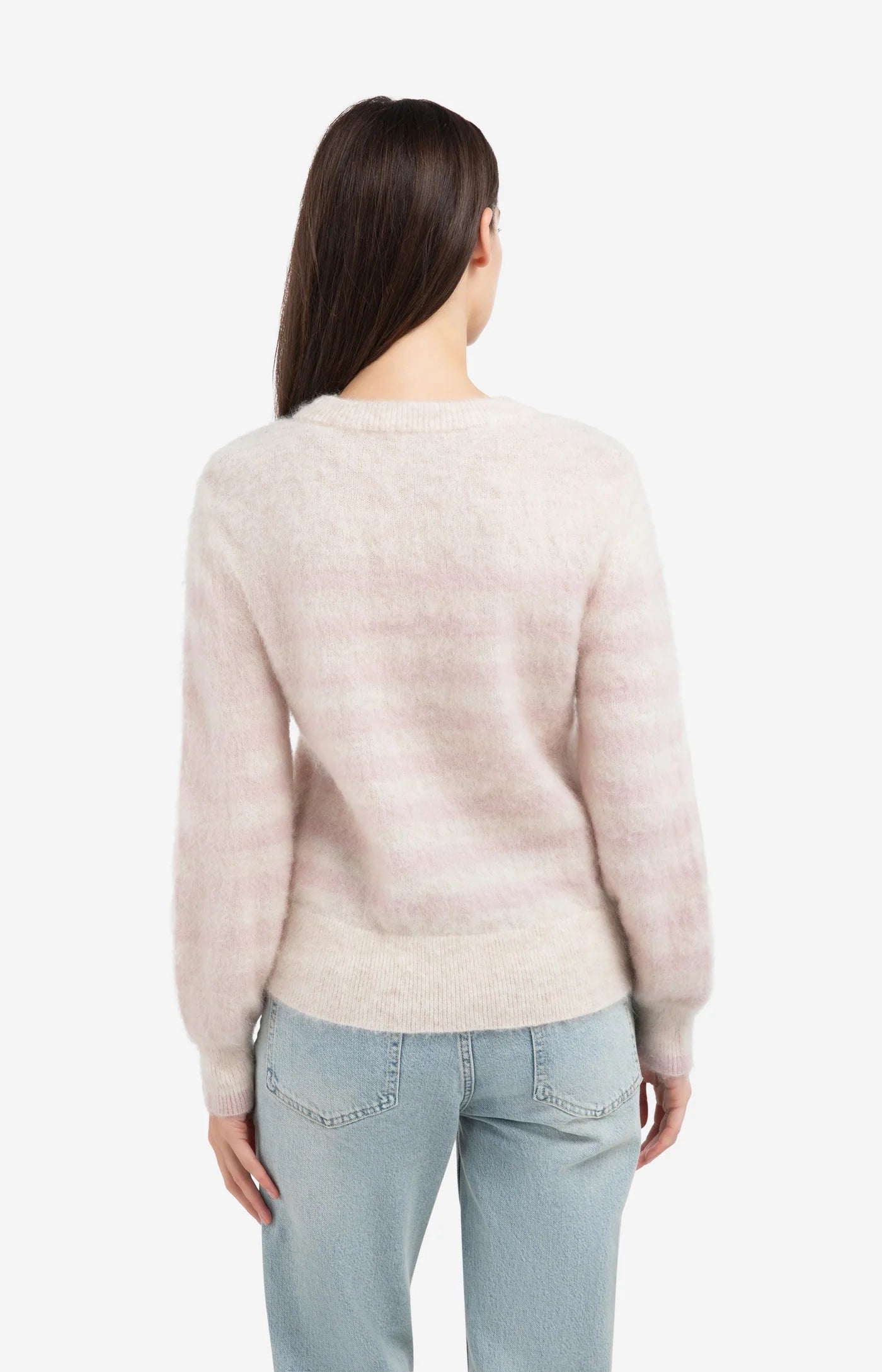 YAYA Kuschel Pullover Beige mit Rosa Streifen