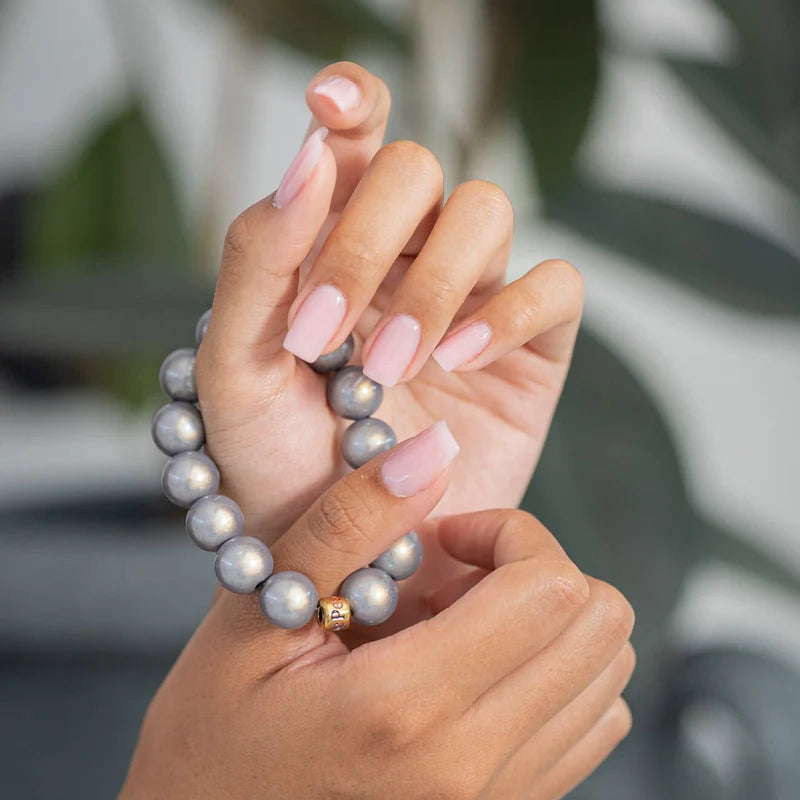 Perlenarmband Taupe