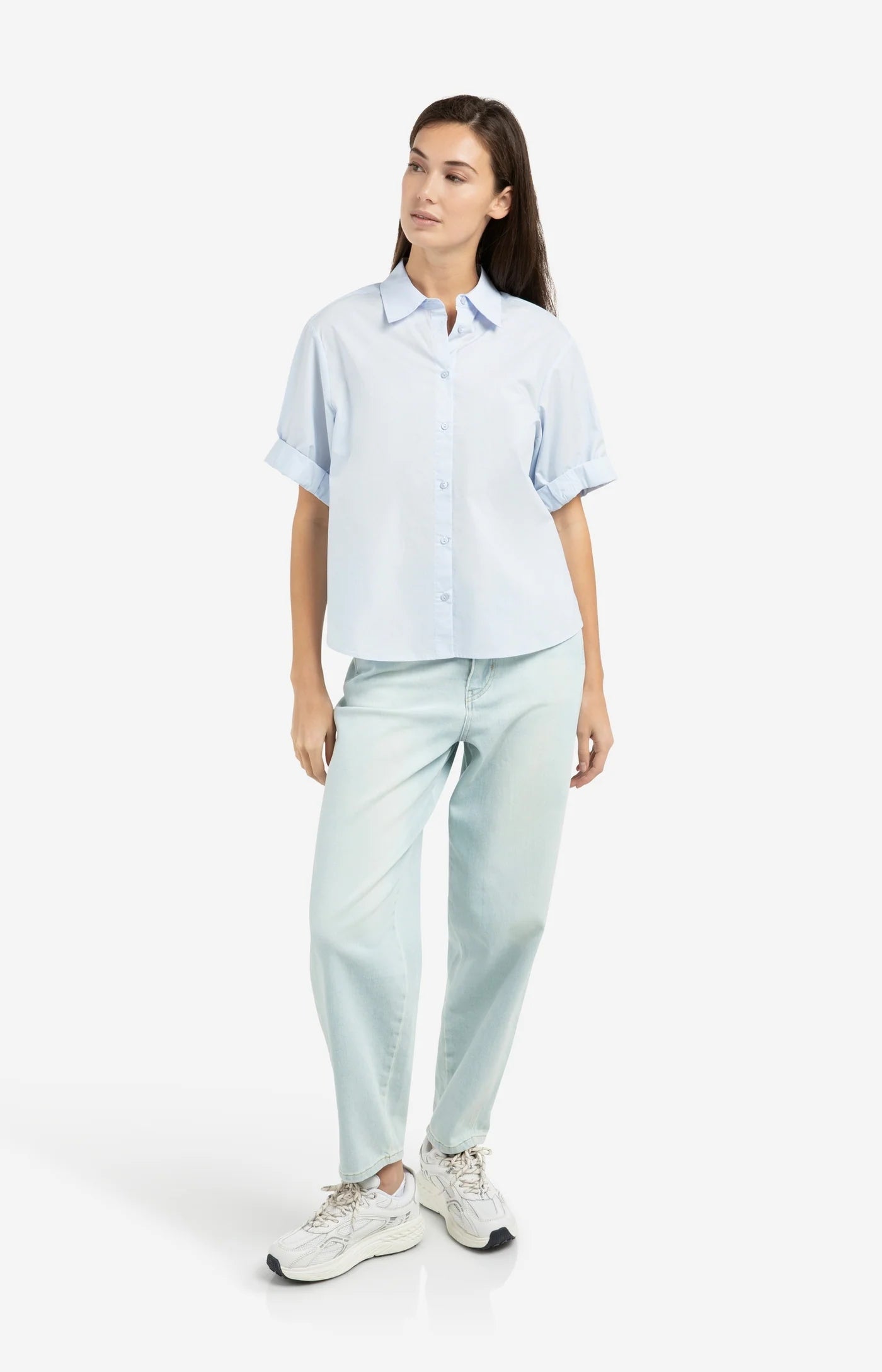 YAYA Barrel Jeans aus gewaschenen hellen denim