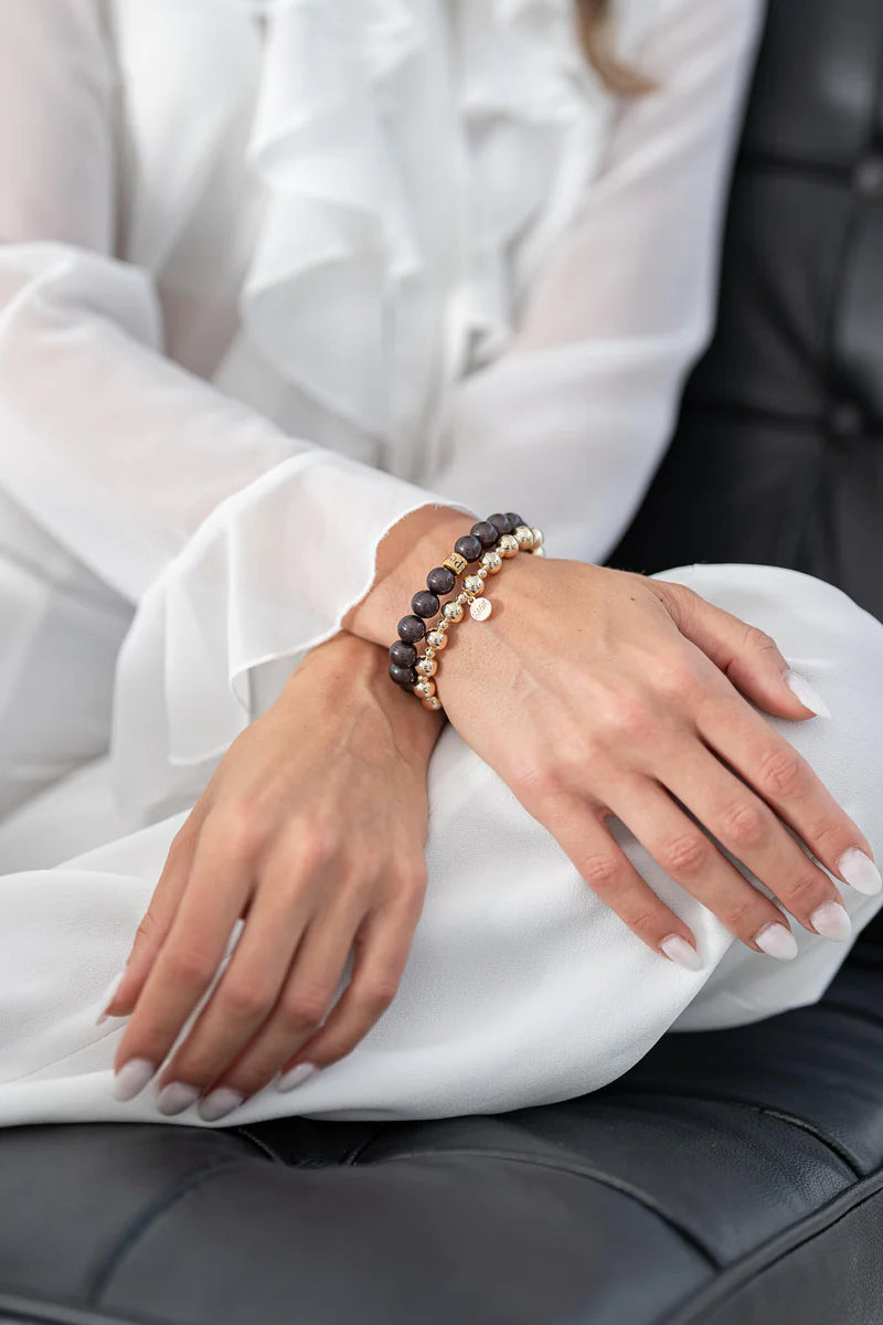 Perlenarmband Anthrazit