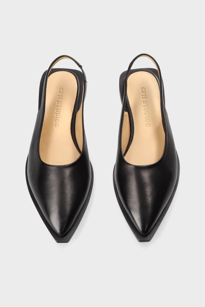Copenhagen Studios Sling-Ballerinas Black Leather