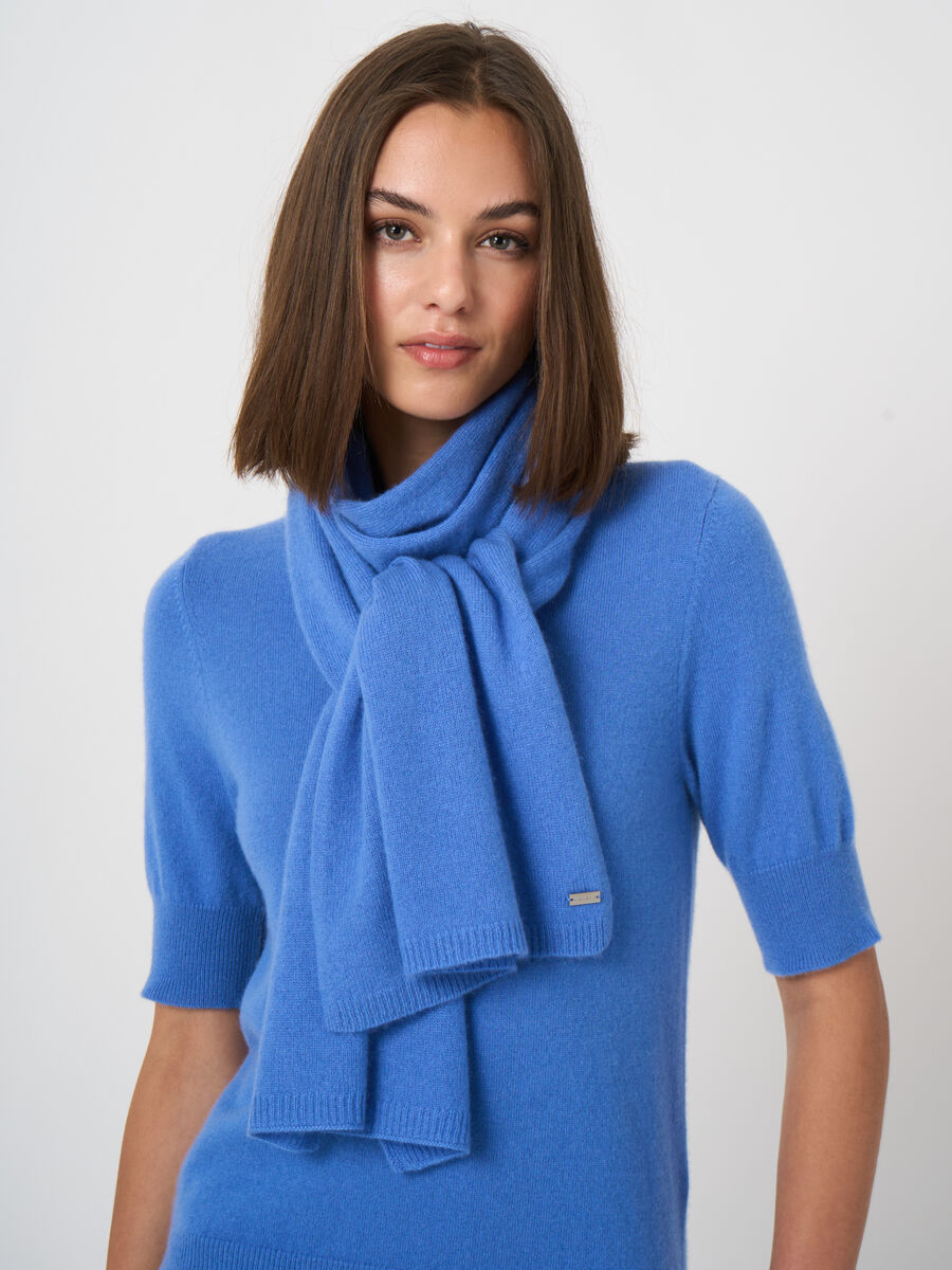 Repeat Cashmere  Azur Weicher Bio-Kaschmir-Feinstrickschal
