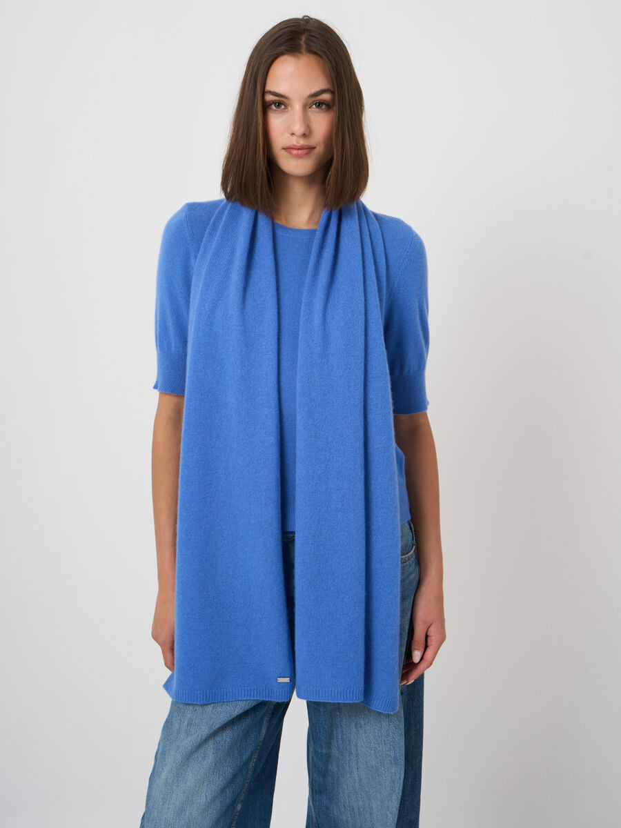 Repeat Cashmere  Azur Weicher Bio-Kaschmir-Feinstrickschal