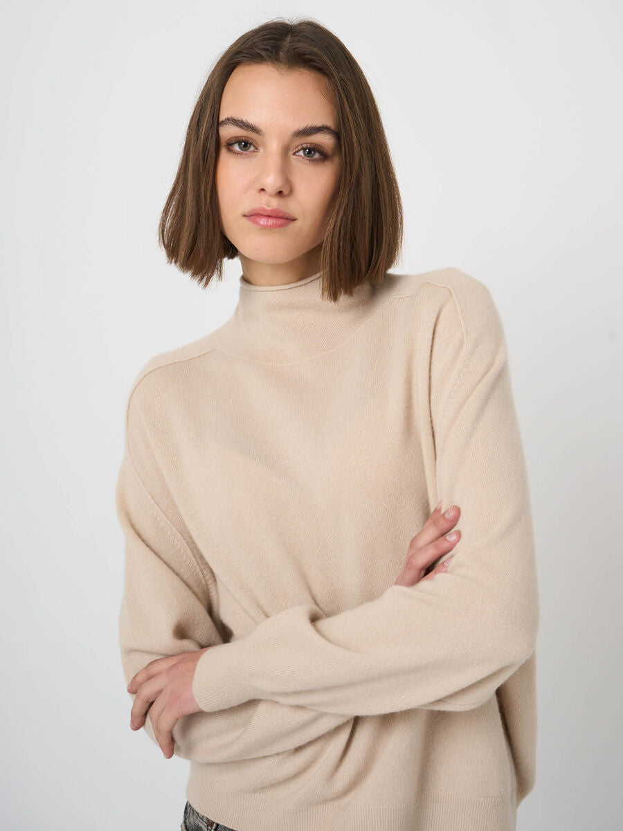 Repeat Cashmere Kaschmirpullover Mit Stehkragen Und Nahtdetails