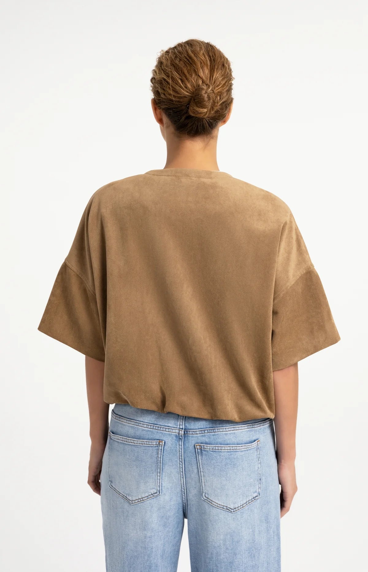 YAYA Kurzärmelige Oversize-Jacke aus Velourslederimitat