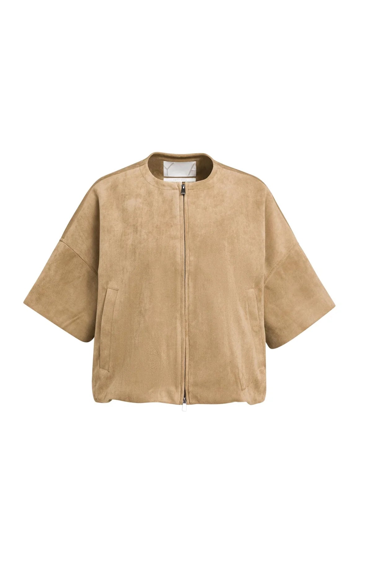 YAYA Kurzärmelige Oversize-Jacke aus Velourslederimitat