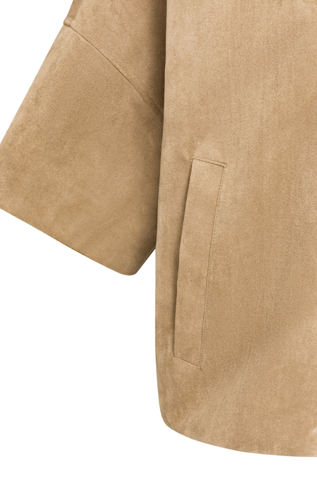 YAYA Kurzärmelige Oversize-Jacke aus Velourslederimitat