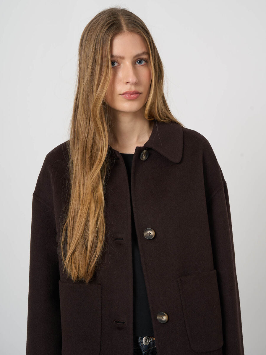 Repeat Boxy-Jacke Aus Wollmischung Mit Taschen