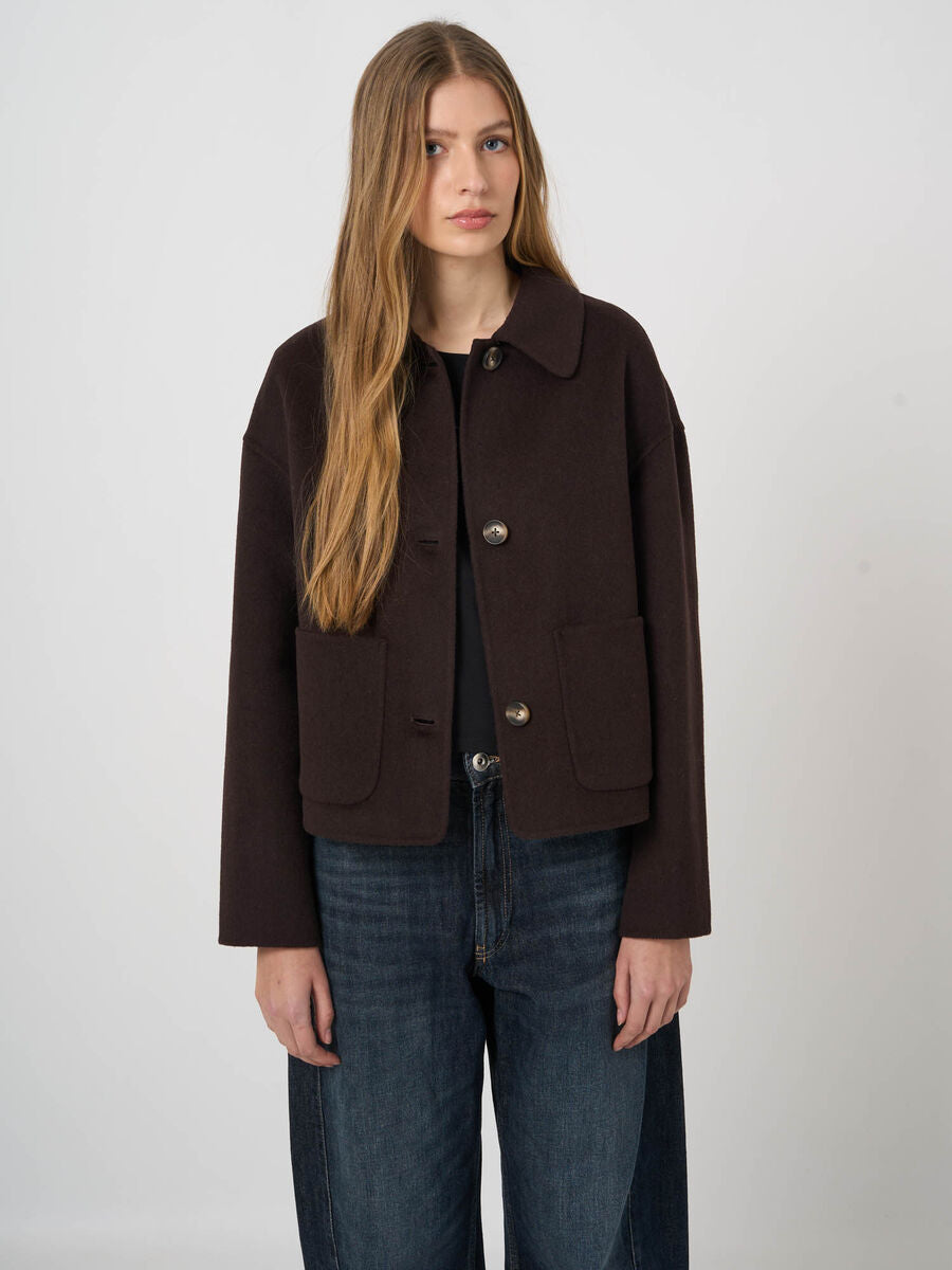 Repeat Boxy-Jacke Aus Wollmischung Mit Taschen