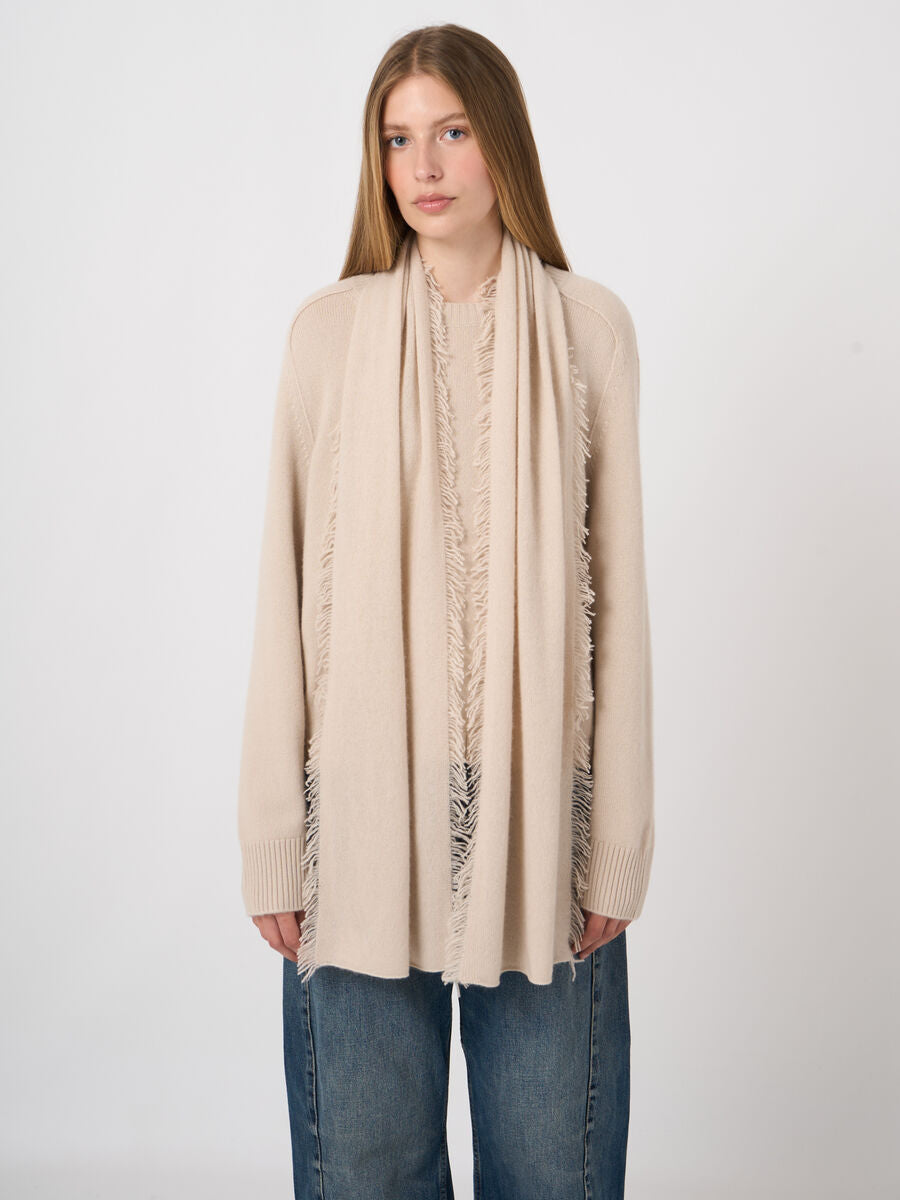 Repeat Cashmere Feinstrick-Kaschmirschal Mit Rippkanten