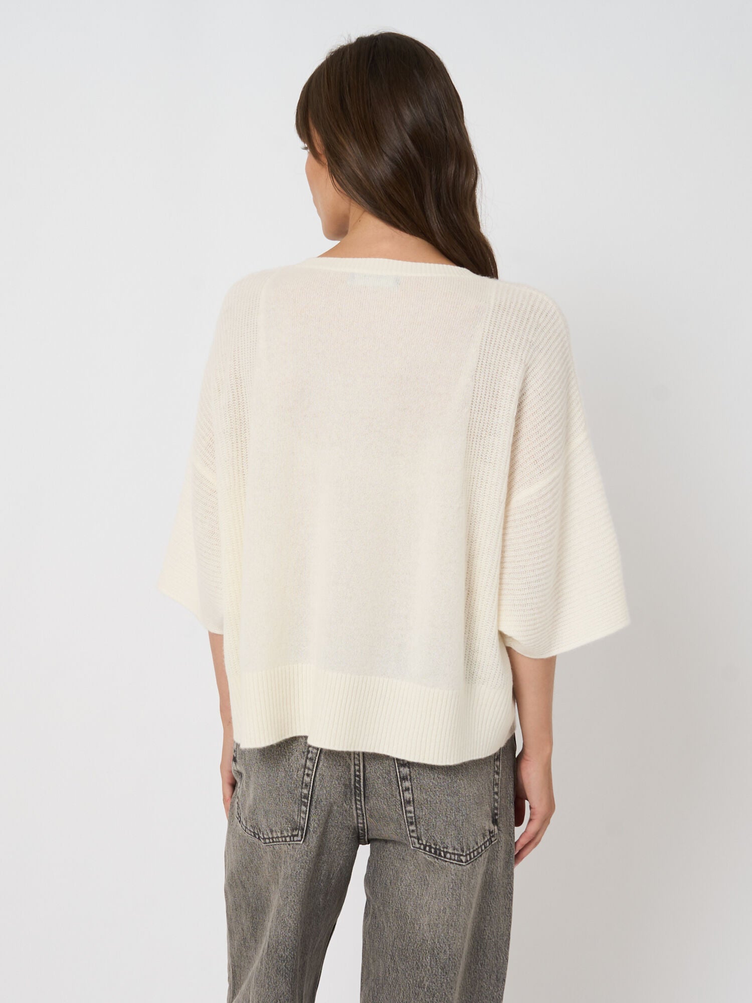 Repeat Cashmere Oversized Bio Cashmere Pullover Cream