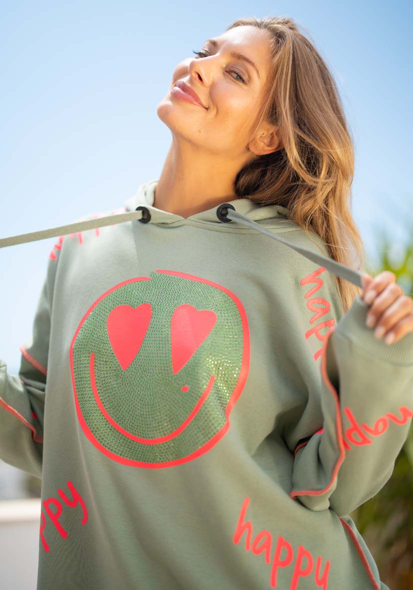 Miss Goodlife Hoodie Happy Heartface Strass
