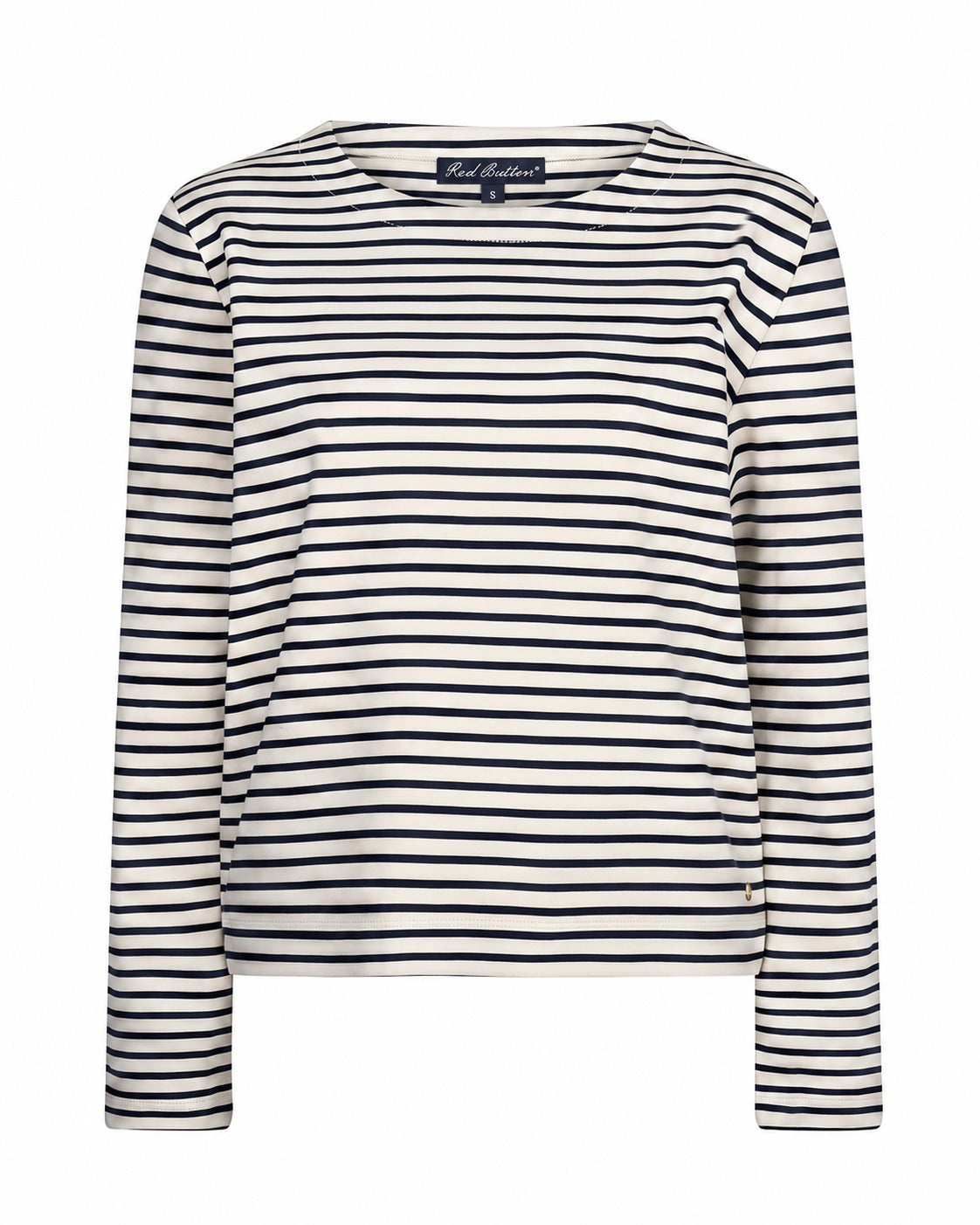 Red Button Langarmshirt Terry Stripes in Creme & Braun