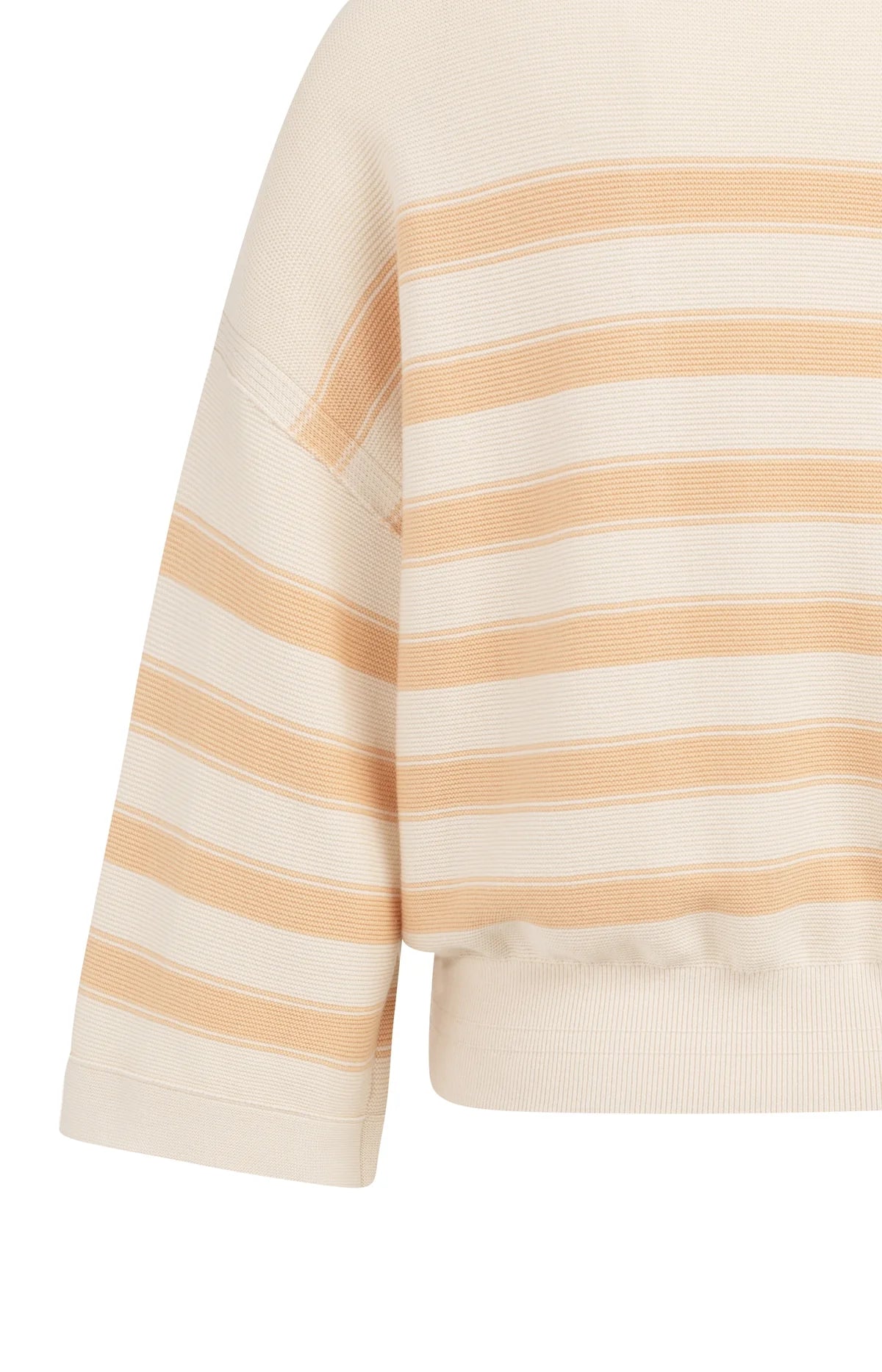YAYA Sommerstrick Pullover mit weiten Ärmel in Beige Orange