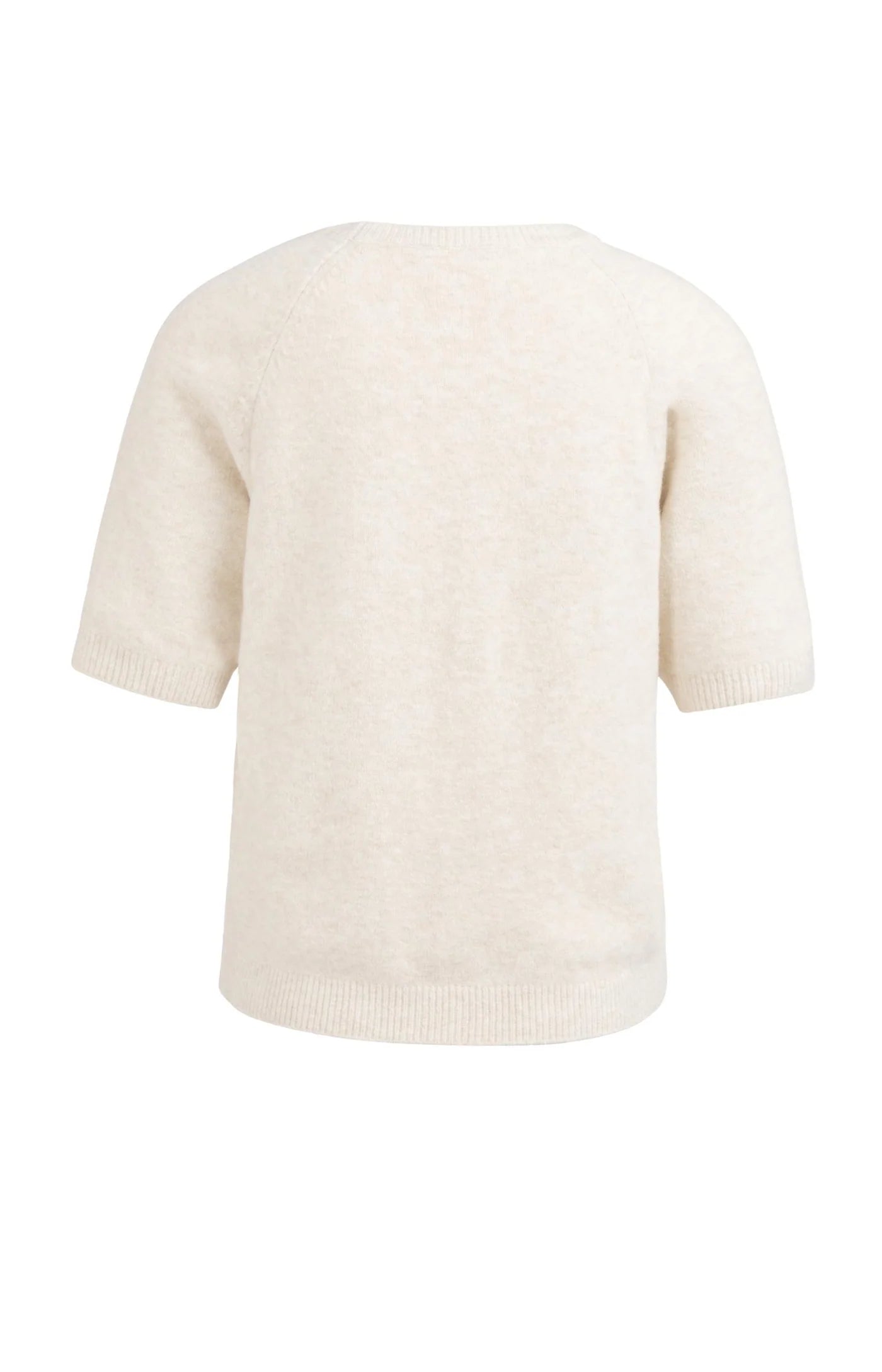 YAYA weicher Frühjahrs Pullover mit kurzen Armen und Rundhals Beige
