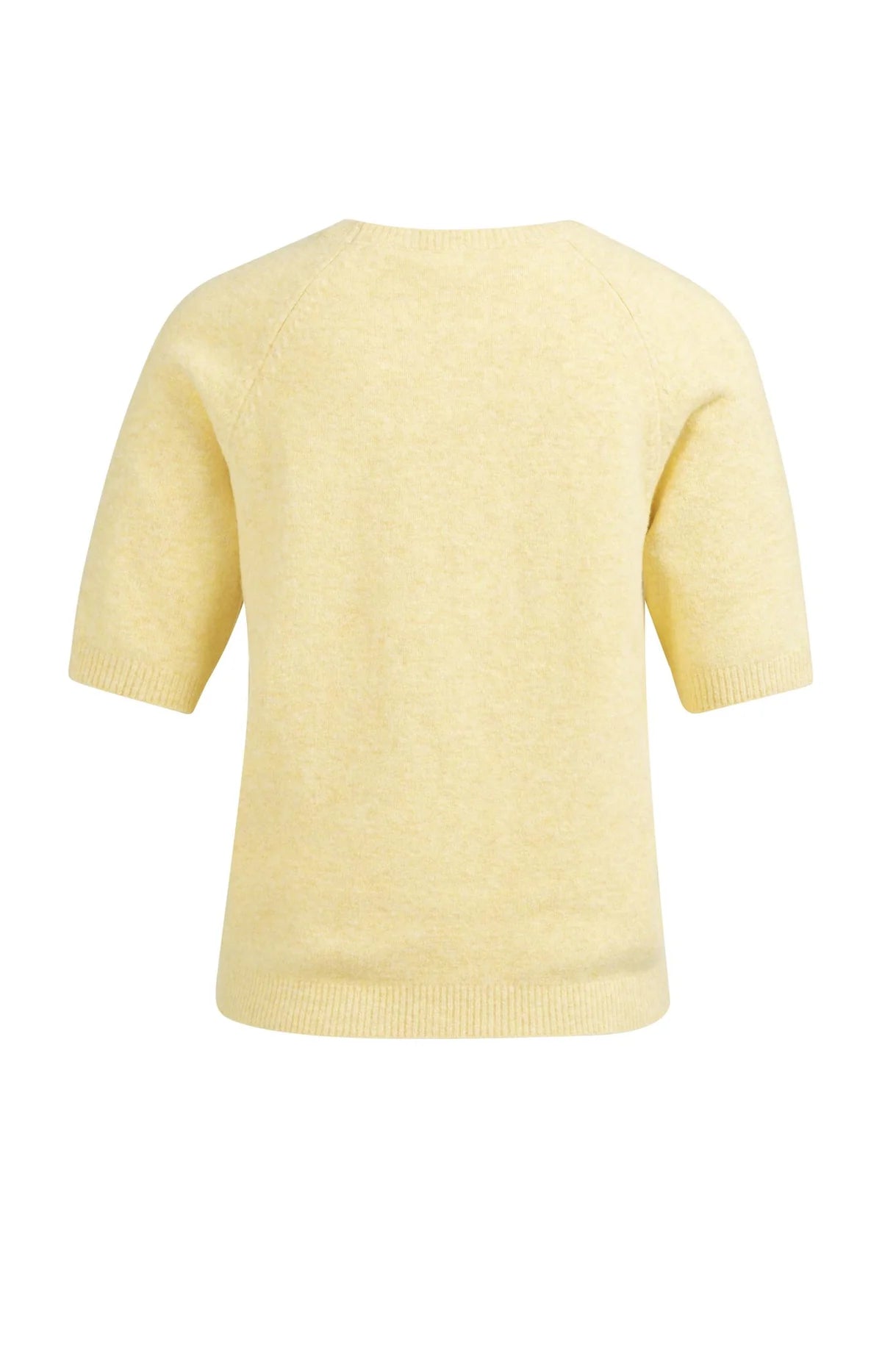 YAYA weicher Frühjahrs Pullover mit kurzen Armen und Rundhals Gelb